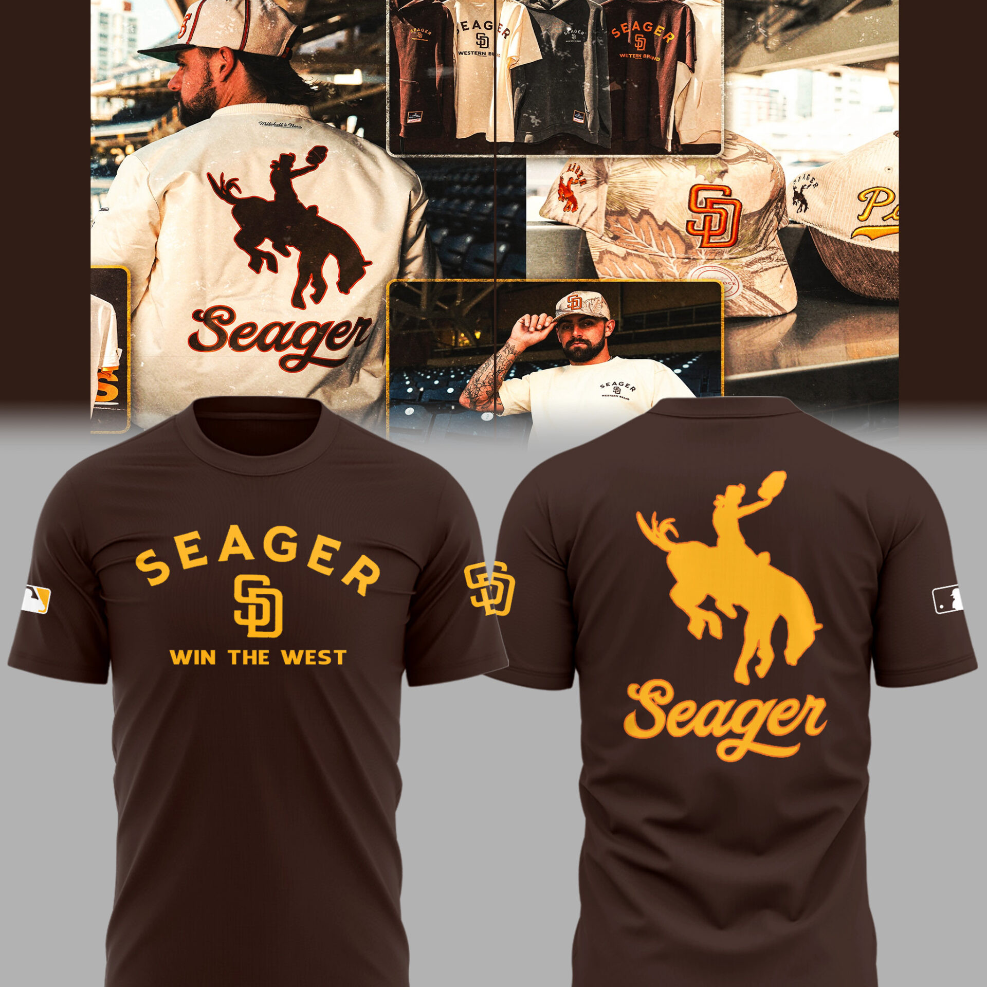 San Diego X Seager Padres Baseball Win The West T-shirt Gift For Baseball Lover