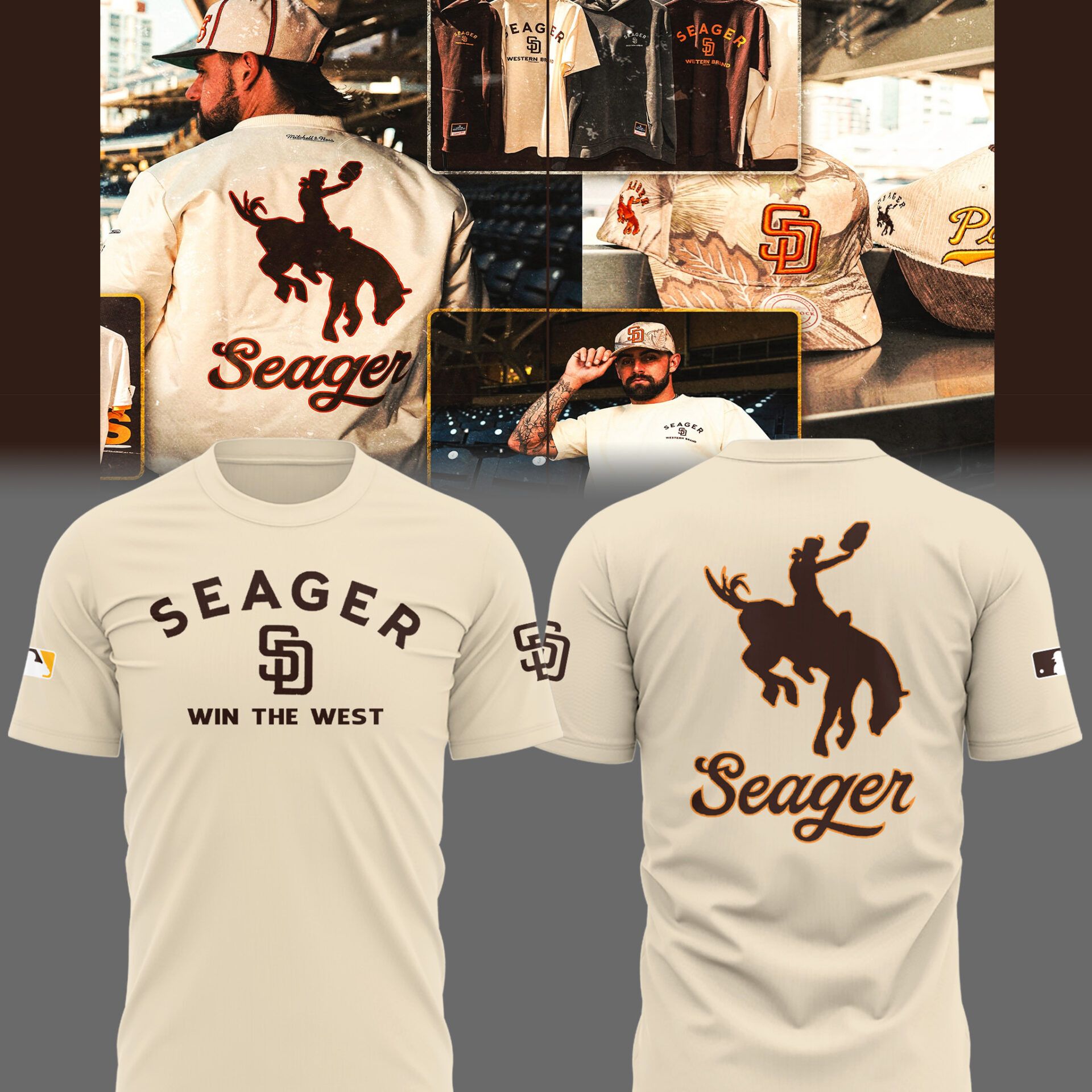 San Diego X Seager Padres Baseball Win The West T-shirt Gifts For Baseball Fans