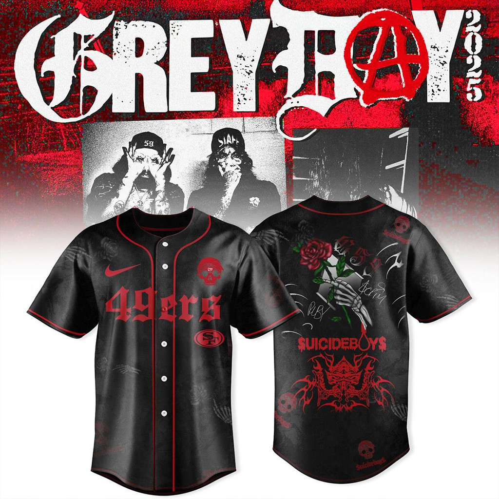 San Francisco 49ers x Suicideboys Greyday Tour 2025 Jersey 49ers Merch Gifts For Fans