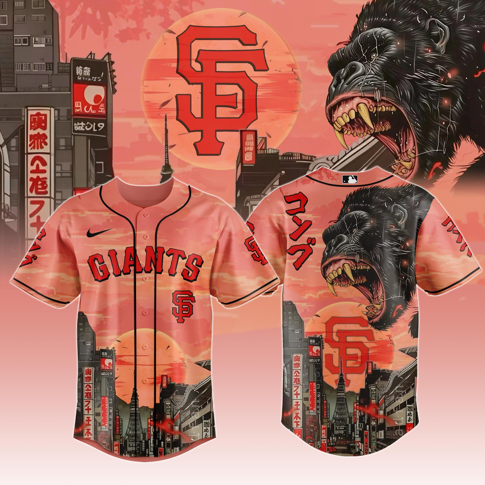 San Francisco Giants Mlb X Japanese Heritage Kong Baseball Jersey For Fans