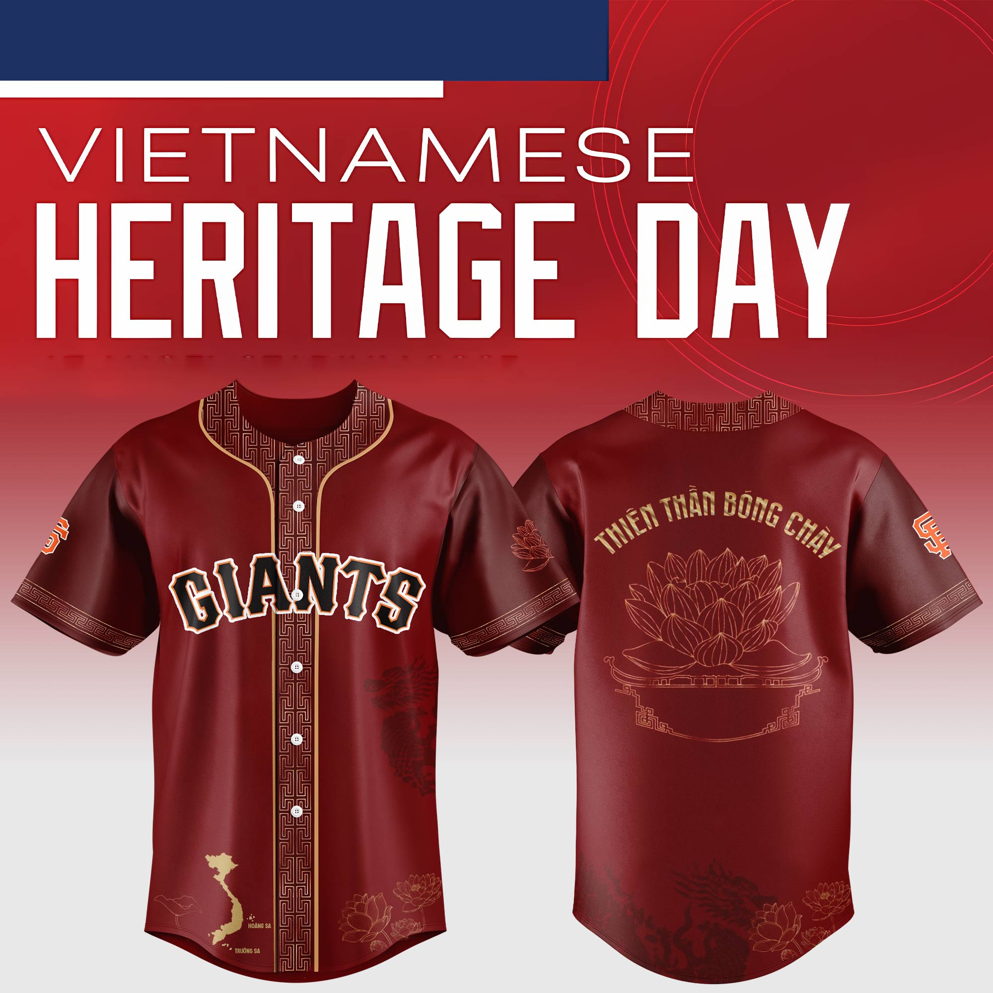 San Francisco Giants Mlb X Vietnamese Heritage Night Baseball Jersey For Fans