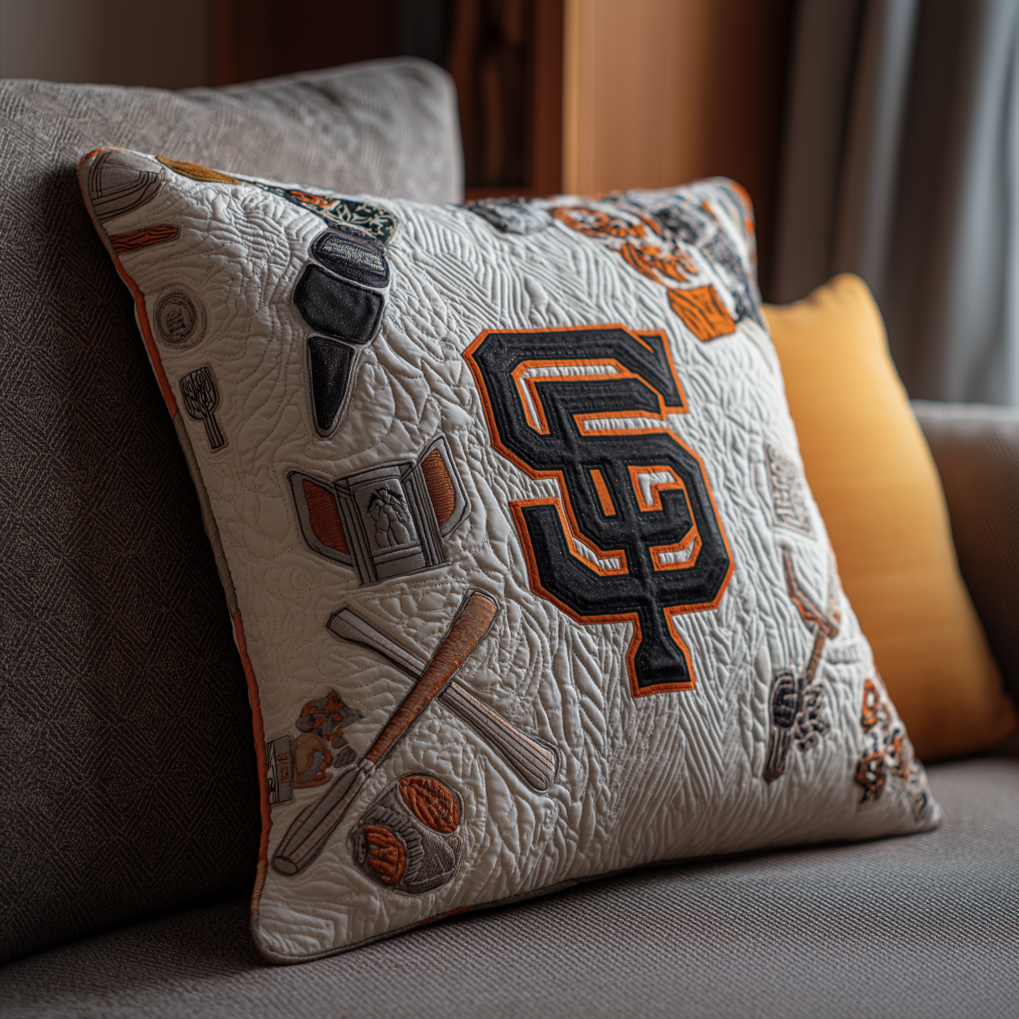San Francisco Giants Quilted Pillow Case Baseball Cushion Cover Fan Gift Merch