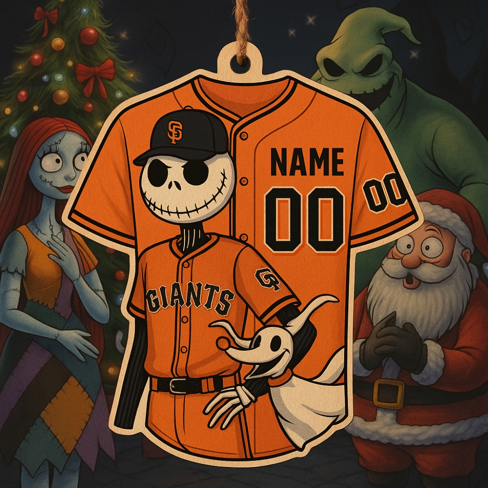 San Francisco Giants Wooden Ornament Jack Skellington Personalized Christmas Tree Gift