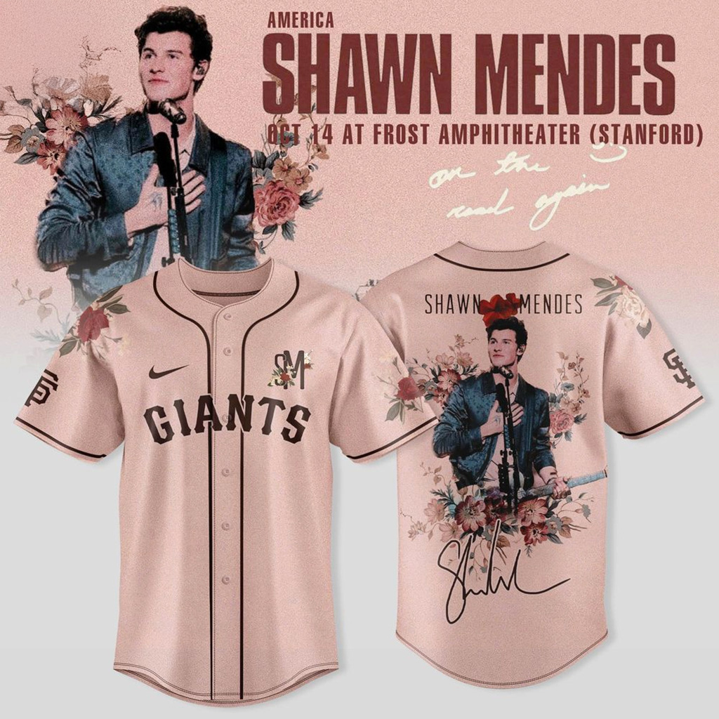 San Francisco Giants X Shawn Mendes On The Road Again Tour Baseball Jersey Giants Merch
