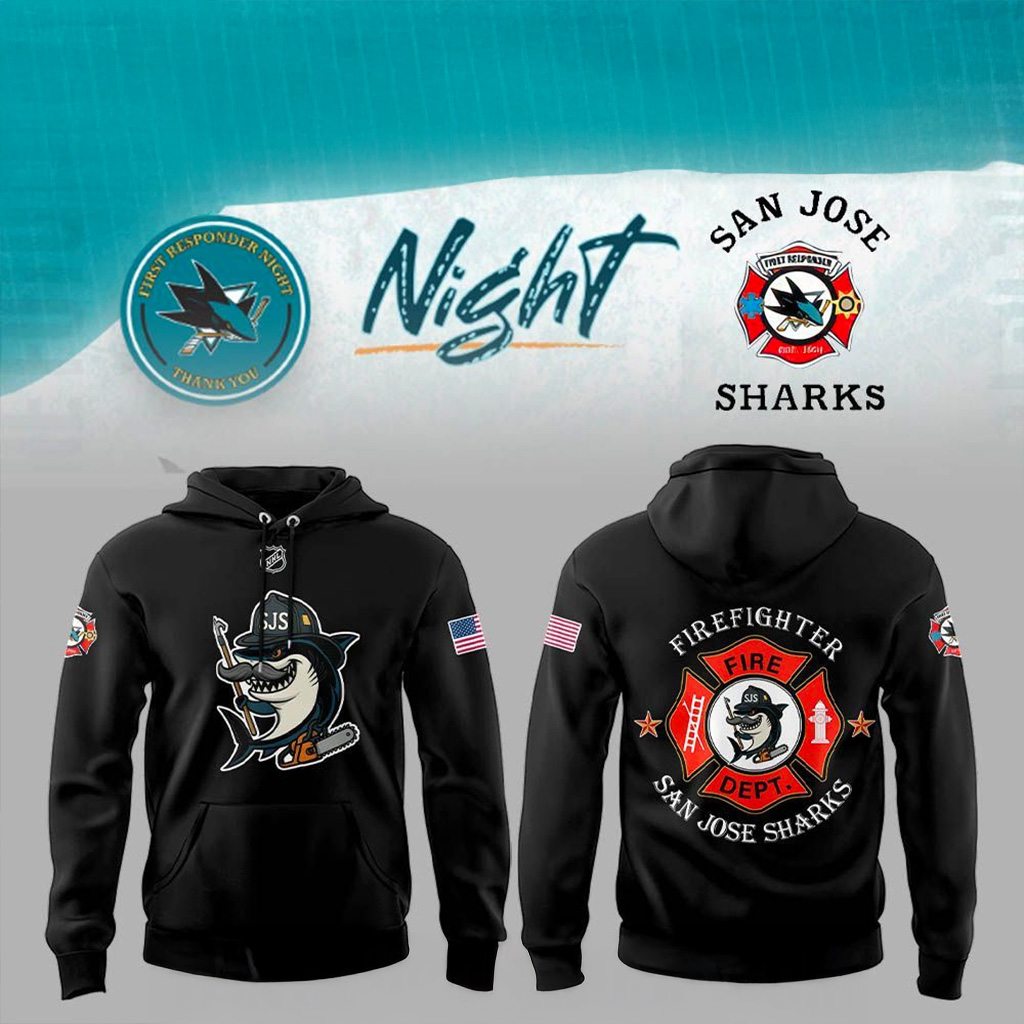 San Jose Sharks X First Responders Night Hoodie Sharks Merch Gift For Ice Hockey Fan