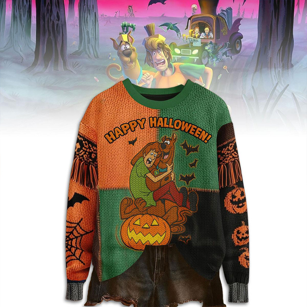 Scooby Doo Happy Halloween Ugly Sweater Scooby Doo Merch Halloween Gifts For Her