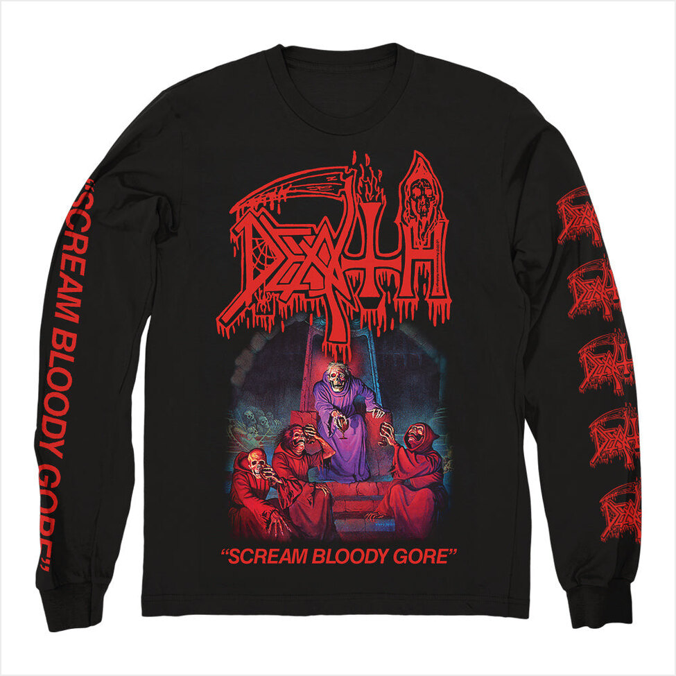 Scream Bloody Gore Long Sleeve Shirt Death Merch Death Shirt Father's Day Gifts For Metal Music Lovers