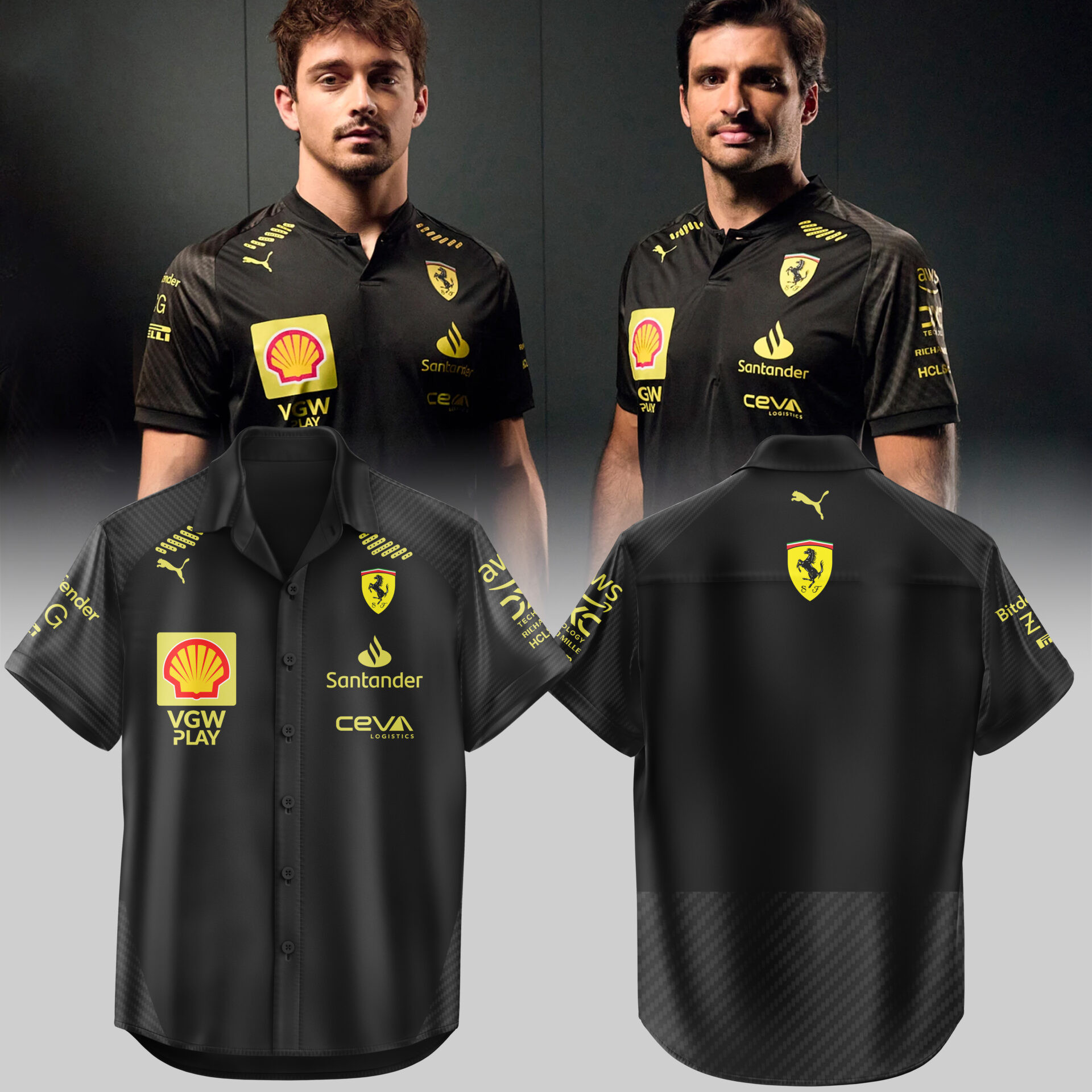 Scuderia Ferrari Merch Hawaiian Shirt Monza Edition Black Italiangp 2025 Cool Sport Gift For Him