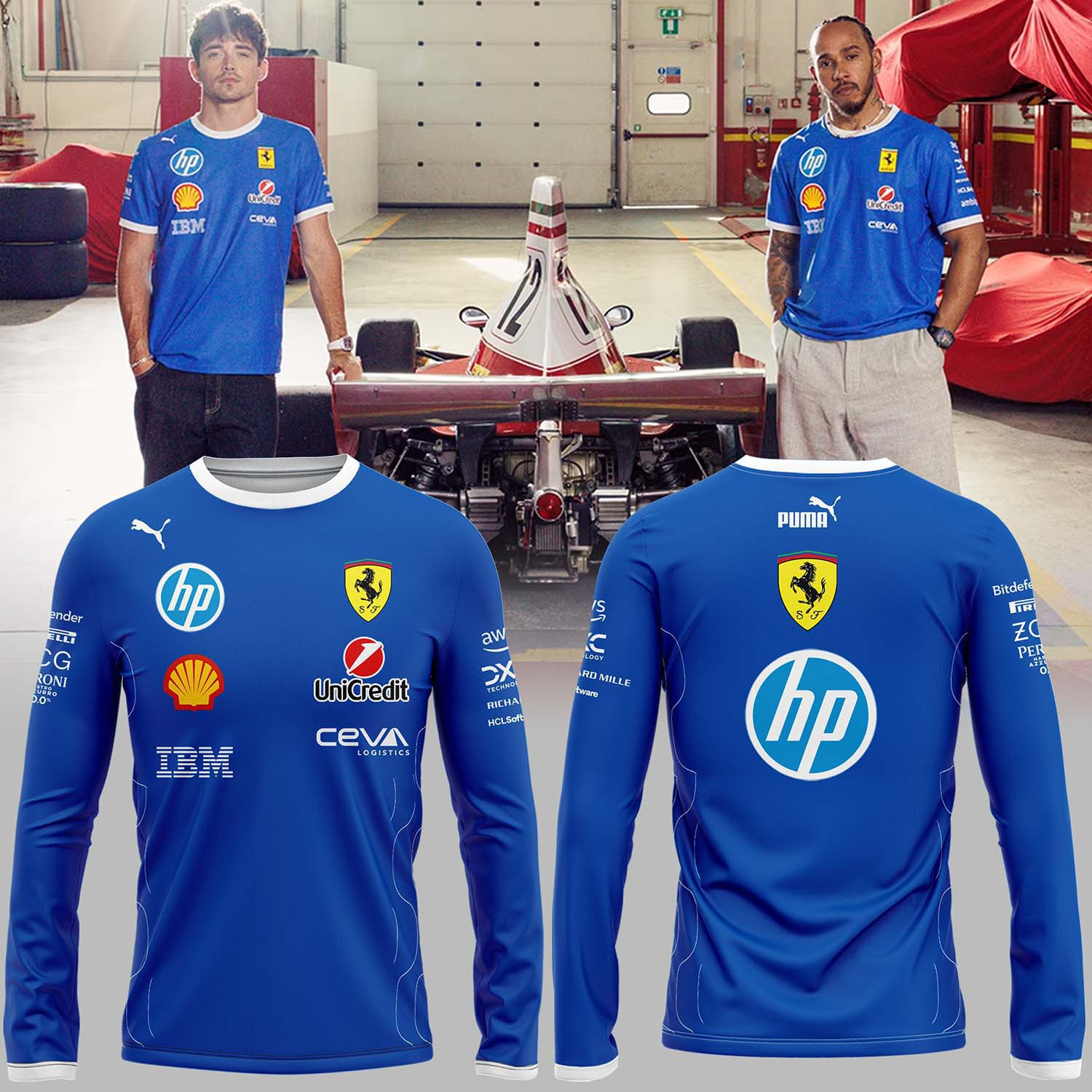 Scuderia Ferrari Merch Long Sleeve Shirt Hp 2025 Monza Edition Best F1 Merchandise Gift