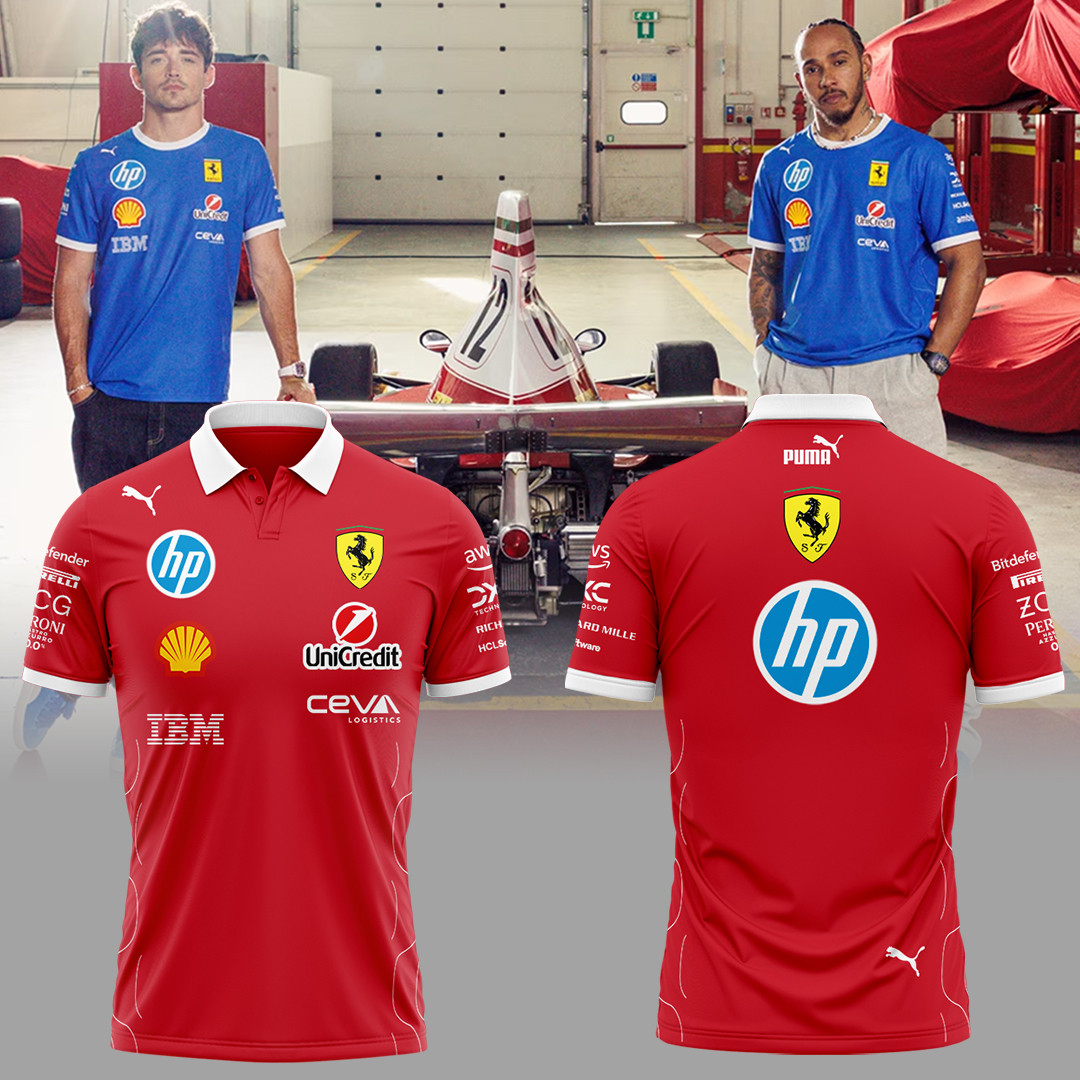 Scuderia Ferrari Merch Polo Shirt Hp 2025 Monza Edition Poland Gift For Scuderia Ferrari F1 Fans
