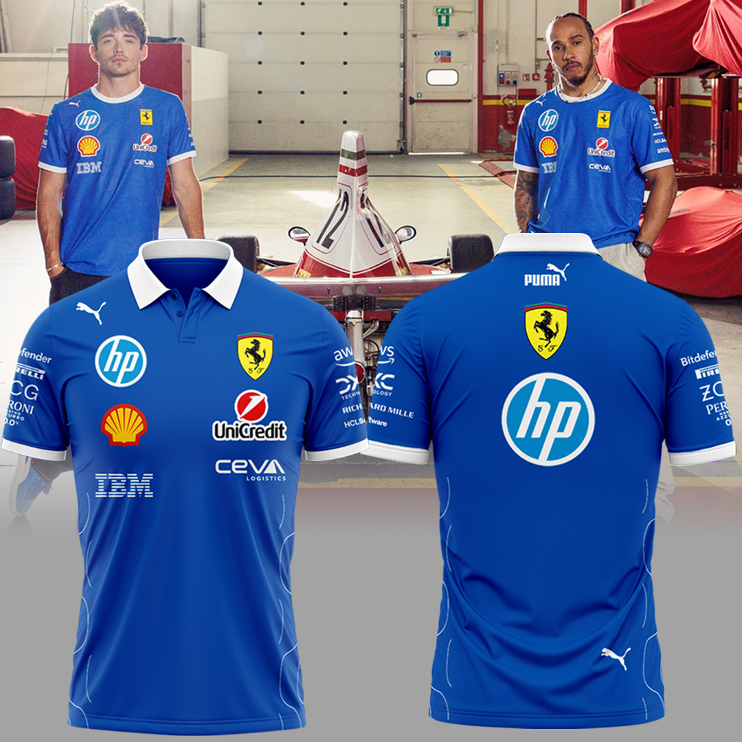Scuderia Ferrari Merch Polo Shirt Hp 2025 Monza Edition Poland Unique For Race Track Gift