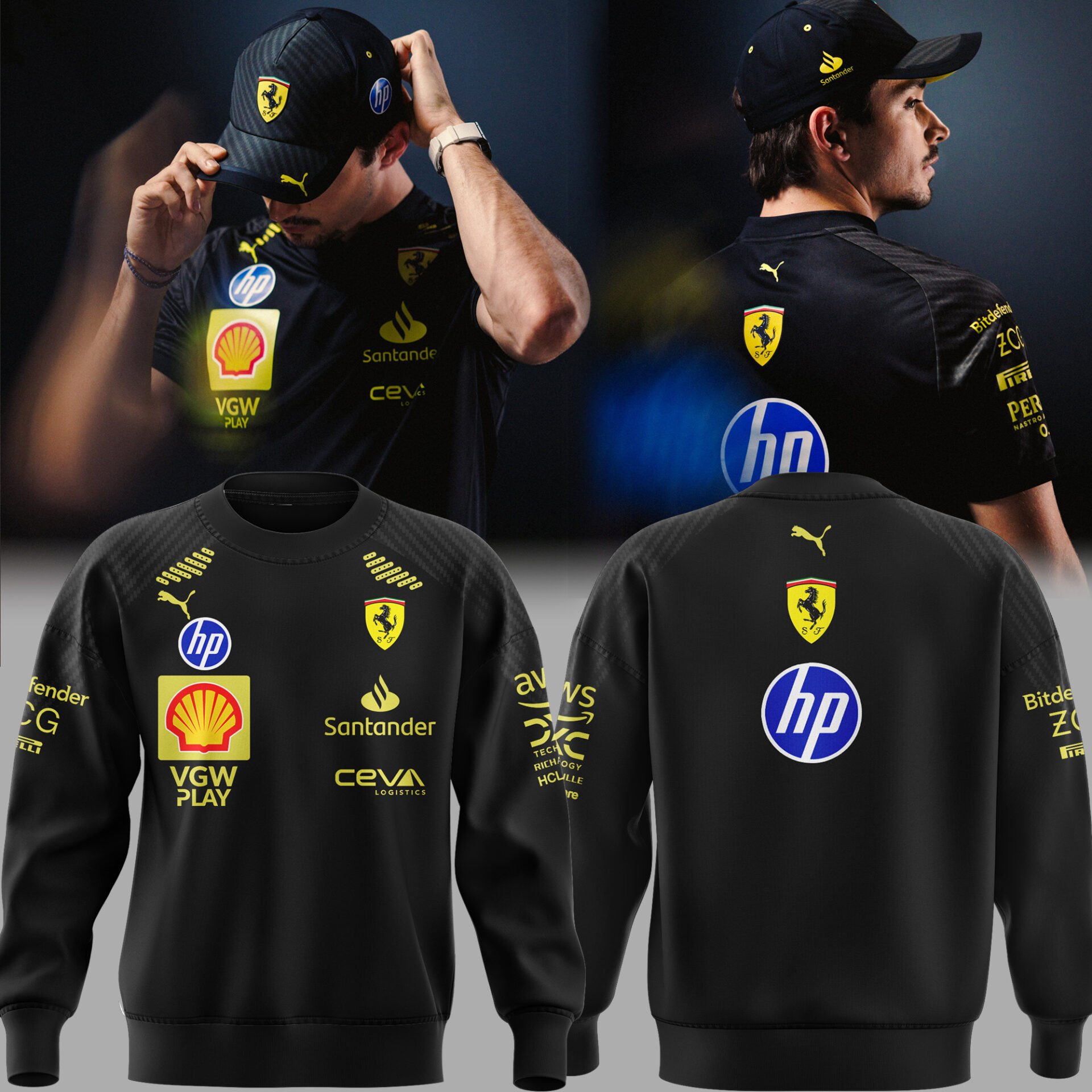 Scuderia Ferrari Merch Sweatshirt Monza Edition Black Italiangp 2025 Birthday Gift For F1 Fans