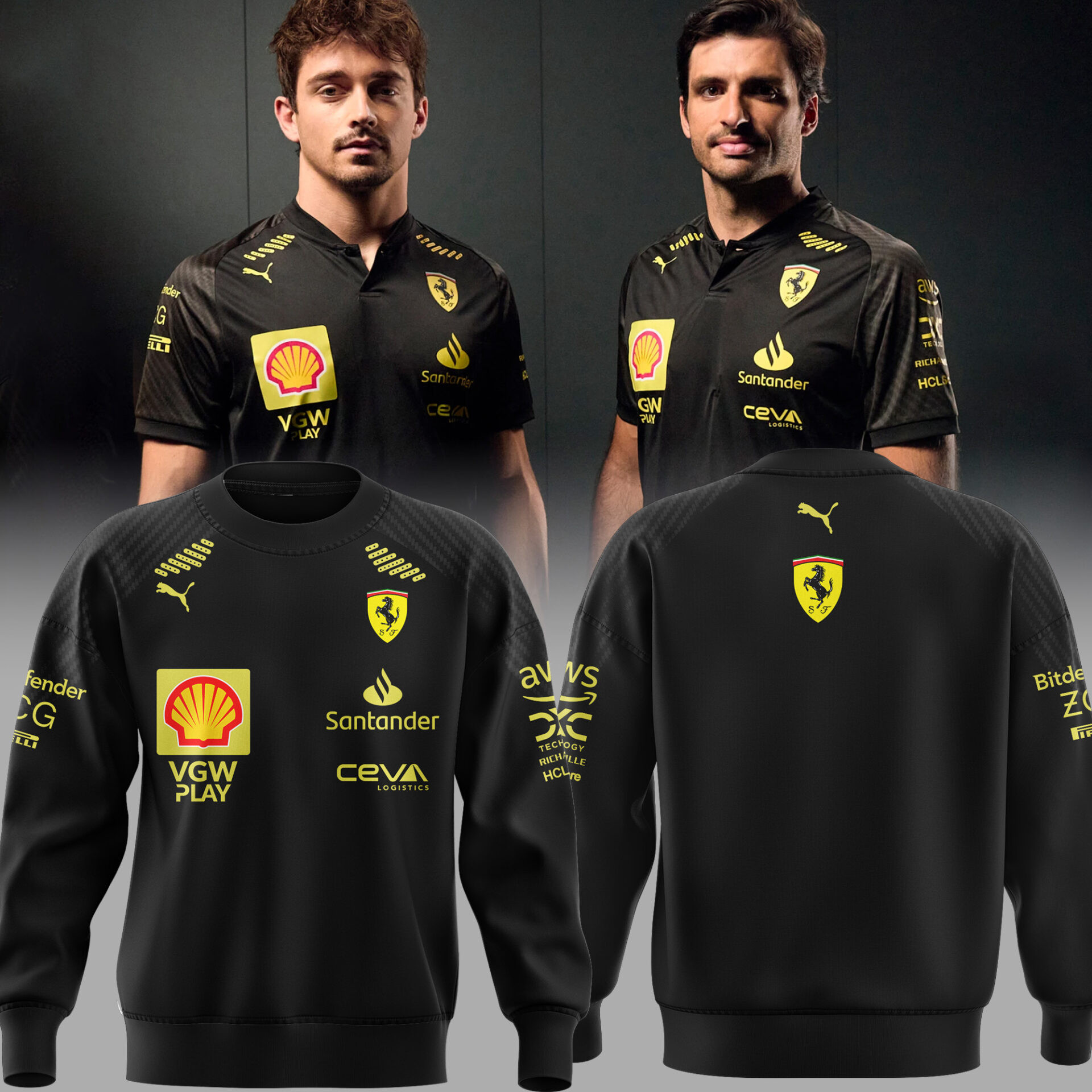 Scuderia Ferrari Merch Sweatshirt Monza Edition Black Italiangp 2025 Cool Gift For F1 Fans