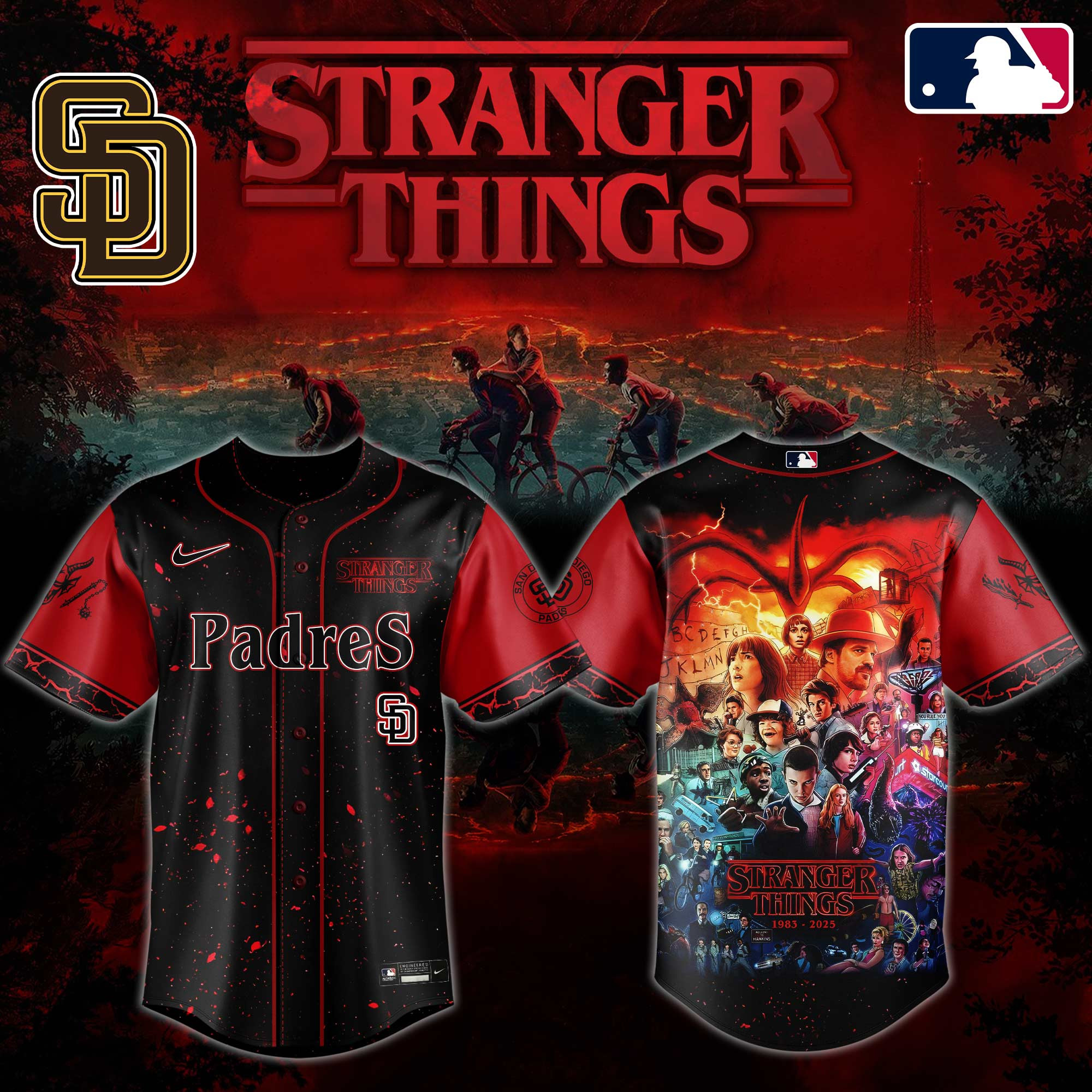 Sd Padres X Stranger Things Jersey 2025 Gifts For Baseball Fans
