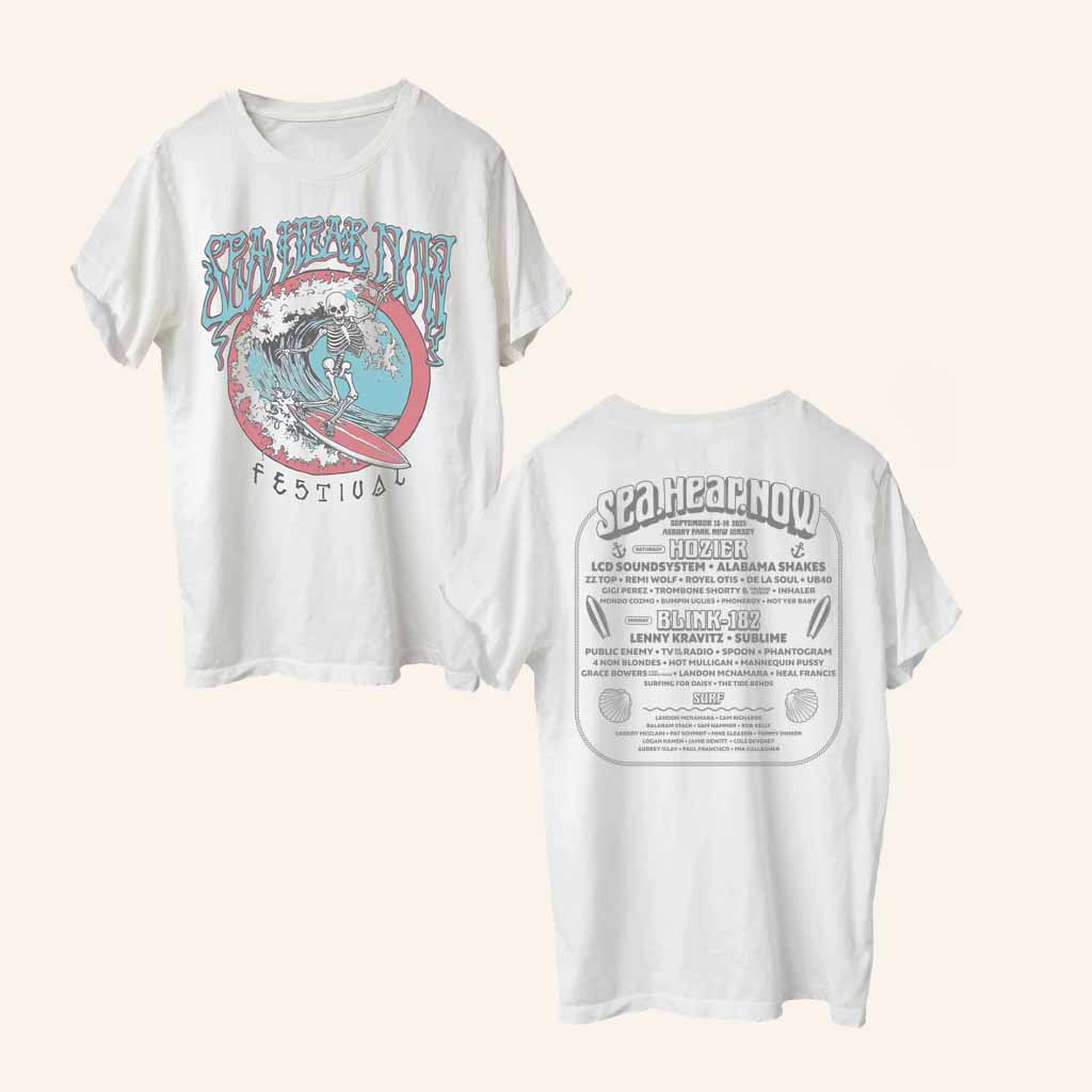 Sea Hear Now Festival Merch Skeleton Lineup Tour 2025 T-Shirt Gift For Sister