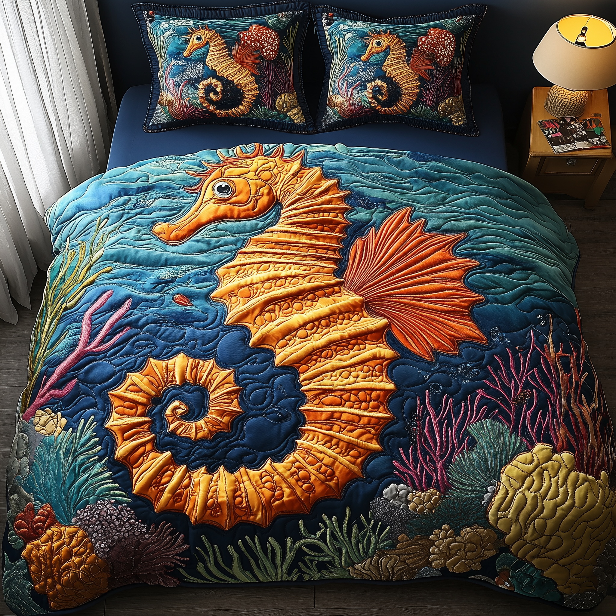 Seahorse Quilted Bedding Set Great Duvet Cover Bedspread Set Top 10 Mother's Day Gift Ideas