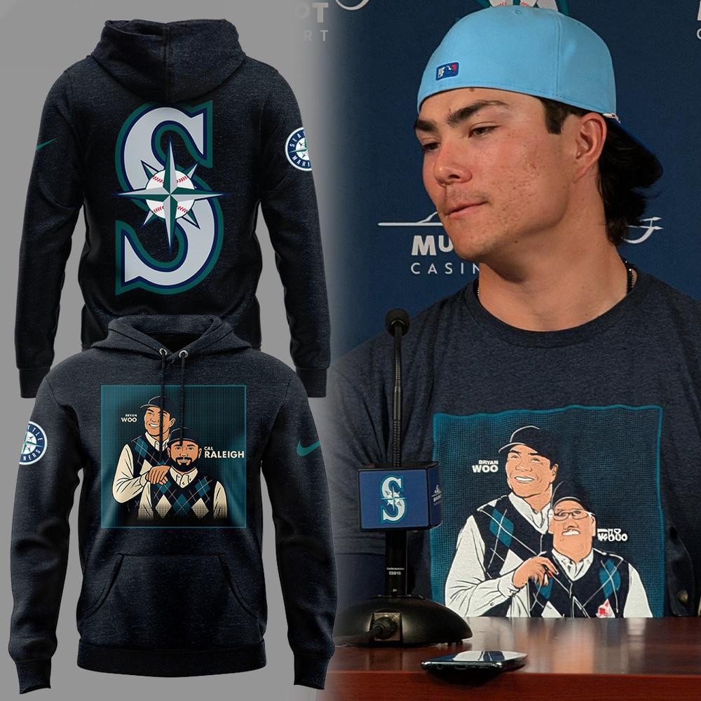 Seattle Mariners Bryan Woo Cal Raleigh Champions 2025 Black Hoodie Gift Ideas For Baseball Fans