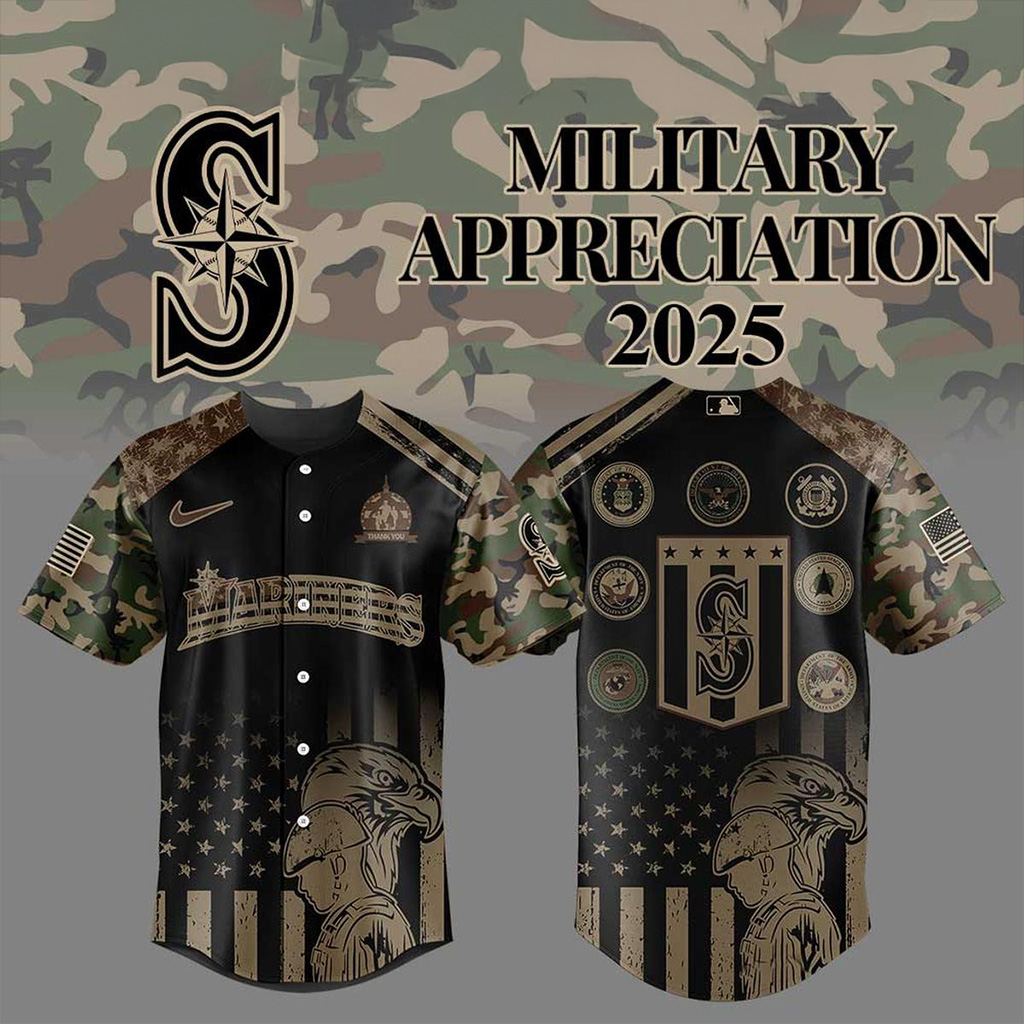 Seattle Mariners Celebrating Military Day Jersey Seattle Mariners Merch Gifts For Veterans