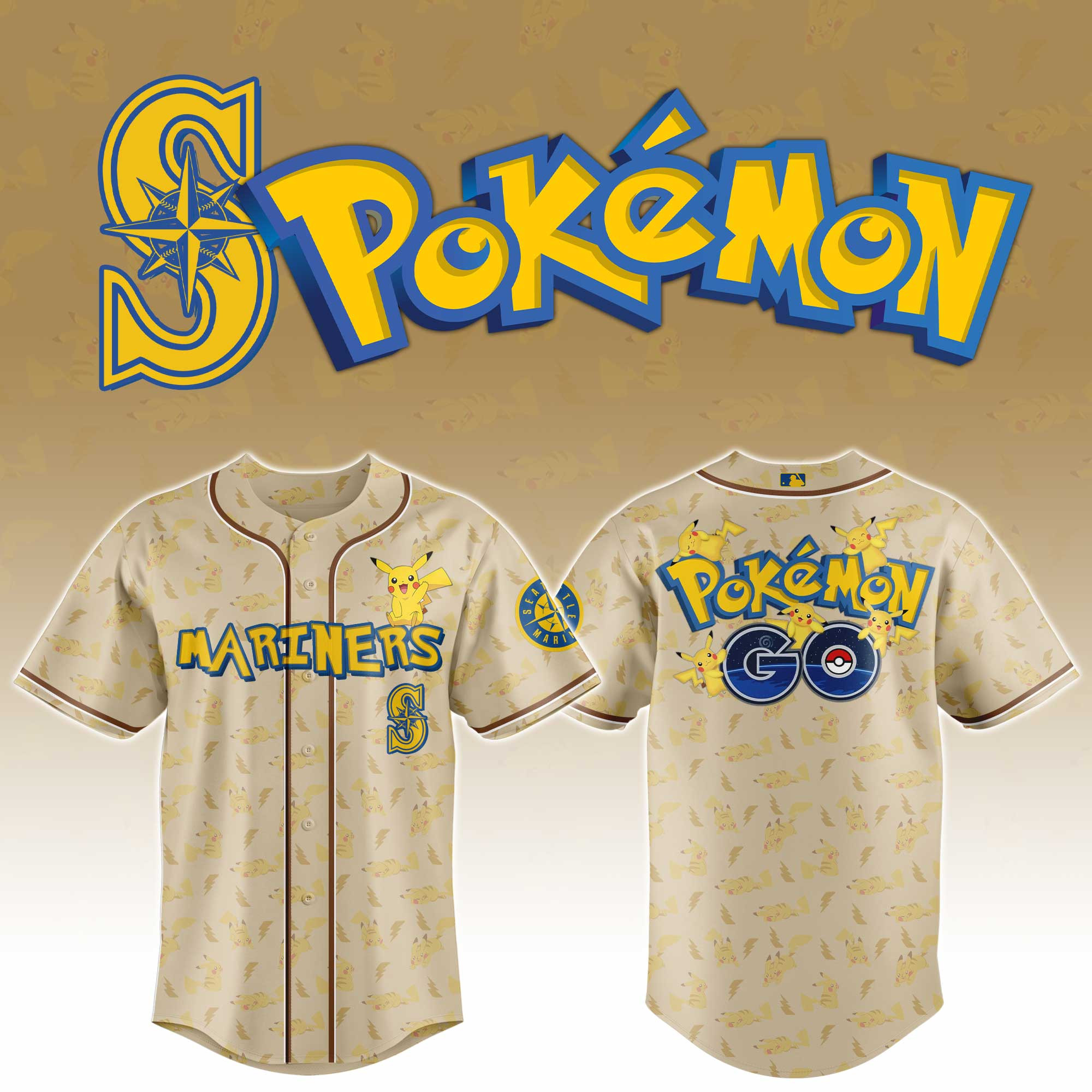 Seattle Mariners Mlb X Pokemon Go Master Baseball Jersey For Fans