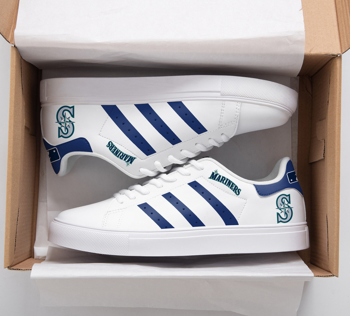 Seattle Mariners Stan Smith Shoes Baseball Enthusiast Gifts