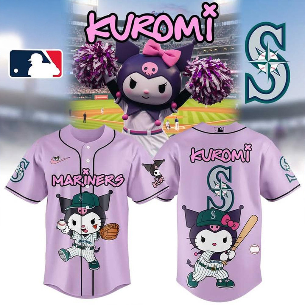 Seattle Mariners X Kuromi Baseball Jersey Seattle Mariners Merch Football Fan Gift Ideas