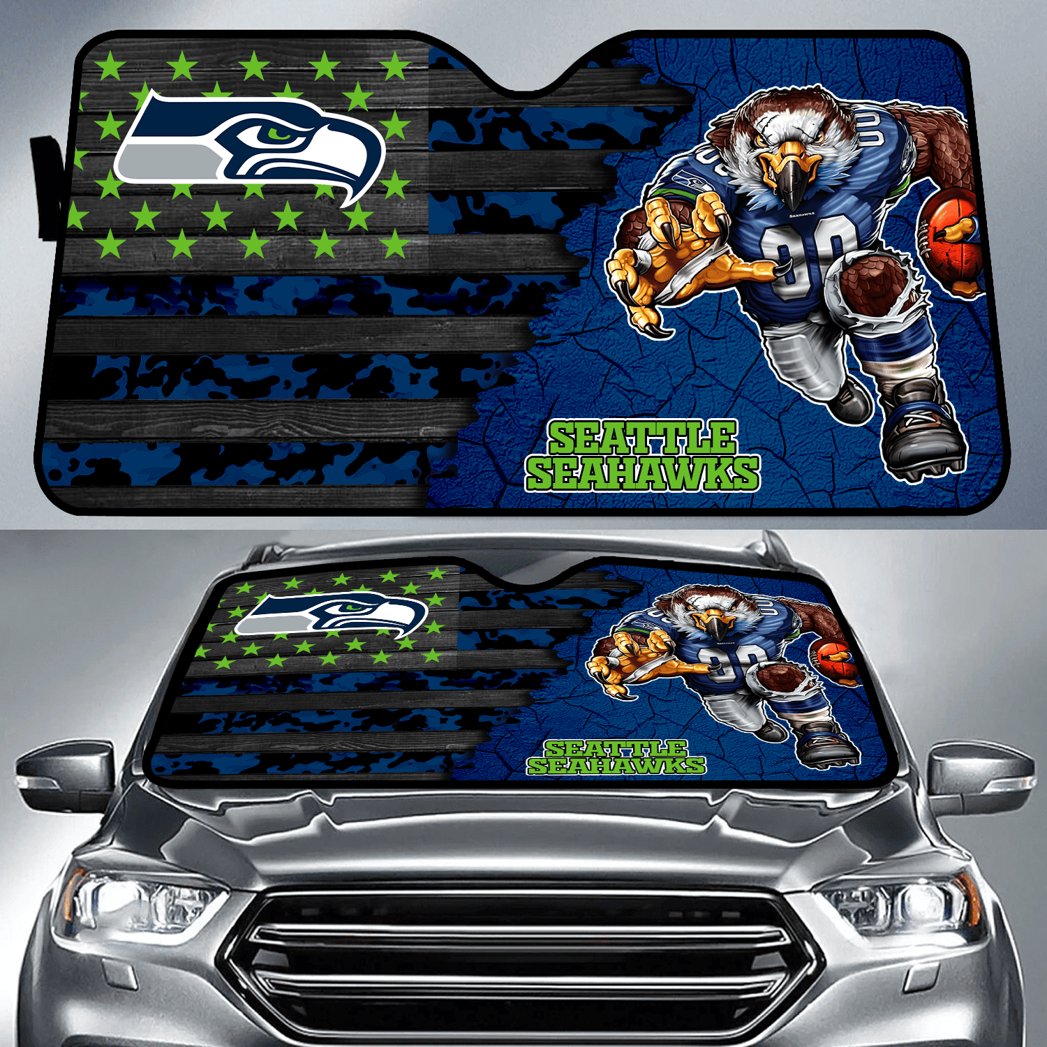 Seattle Seahawks X NFL Auto Sunshade Football Themed Gifts