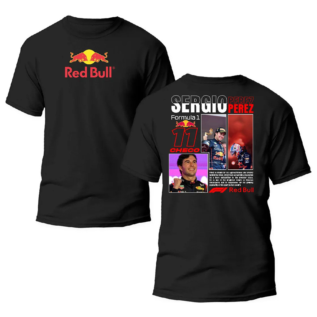 Sergio Checo Perez Merch Black Formula 1 Checo Perez Redbull T-Shirt Fan Clothing