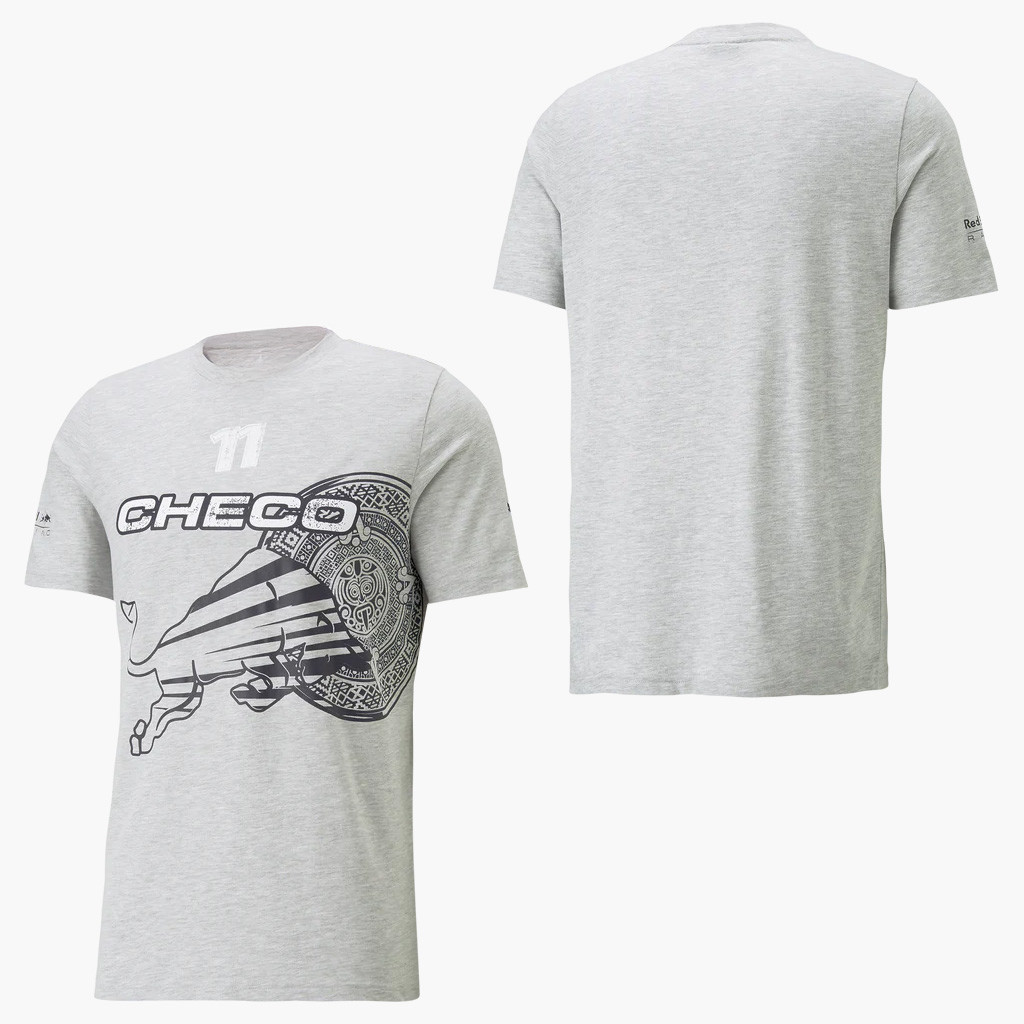 Sergio Checo Perez Merch RBR Checo Logo Grey T-Shirt Best Gifts For Dad