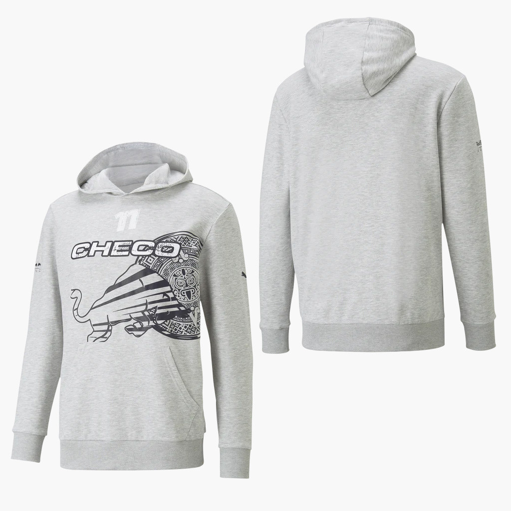 Sergio Checo Perez Merch RBR Checo Logo Hoodie Grey Gifts For Him