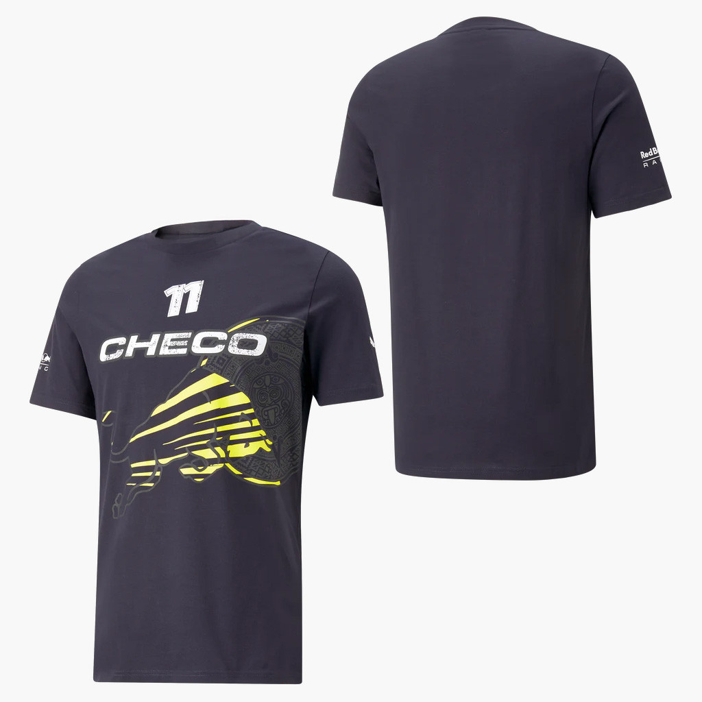 Sergio Checo Perez Merch RBR Checo Logo Navy T-Shirt Gifts For Father