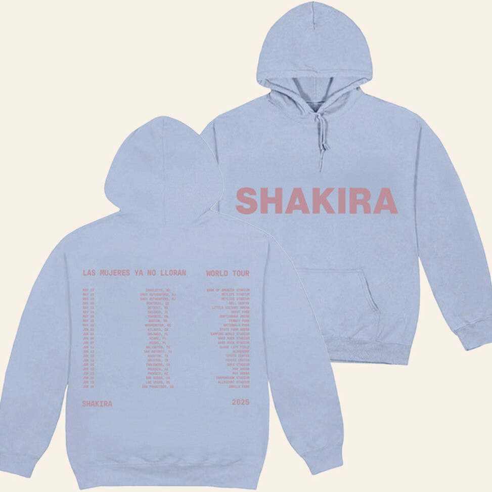 Shakira Merch Tour 2025 LMYNL World Tour Blue Hoodie Gifts For Girlfriend Gifts For Friends