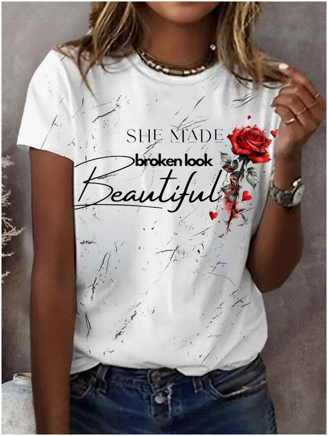 She Made Broken Look Beautiful Rose Shirt Jelly Roll's Beautifully Broken T-Shirt Fan Birthday Gift for Husband