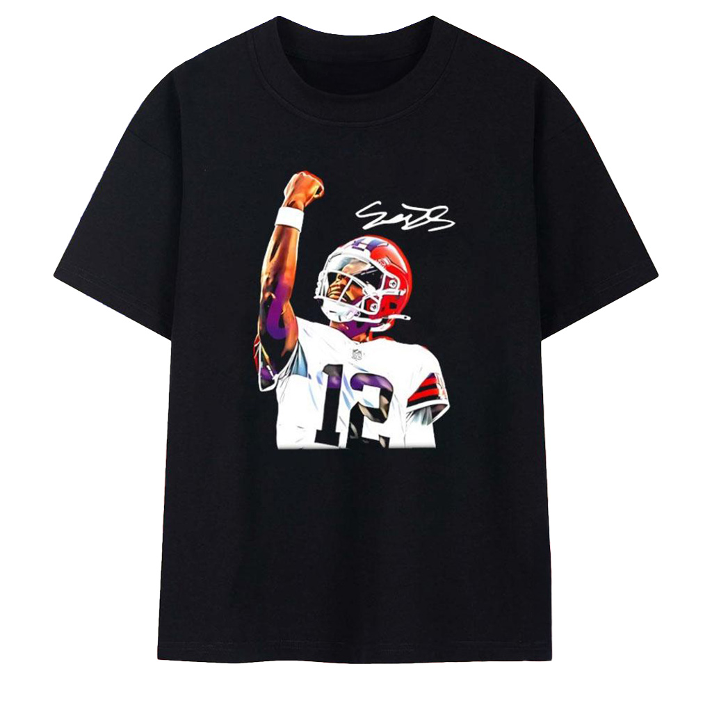 Shedeur Sanders Cleveland Browns Football NFL Signature T-Shirt Cleveland Browns Merch