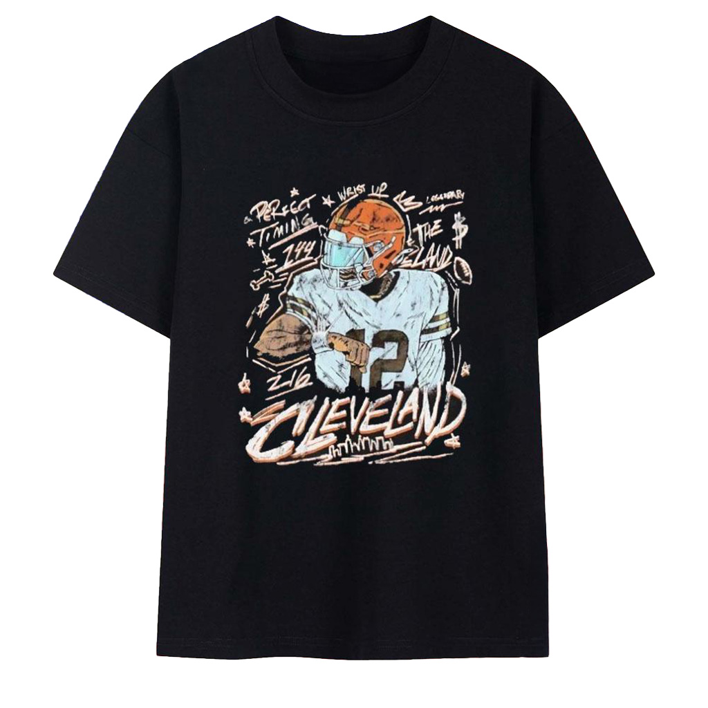 Shedeur Sanders Perfect Timing Cleveland Browns T-Shirt Best Gifts For Football Fans