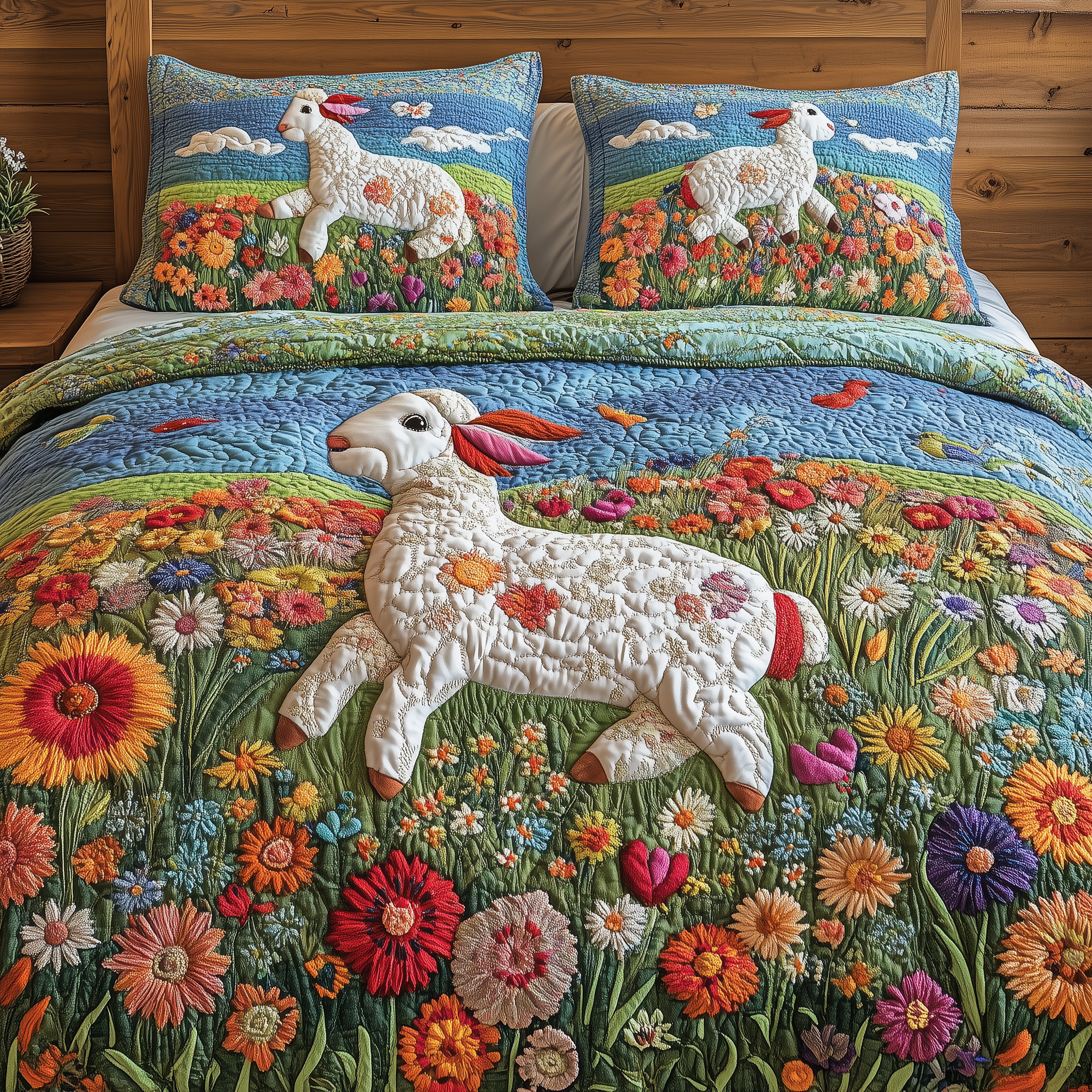 Sheep Quilted Bedding Set Duvet Cover Bedspread Set Item Sheep Gifts For Adults