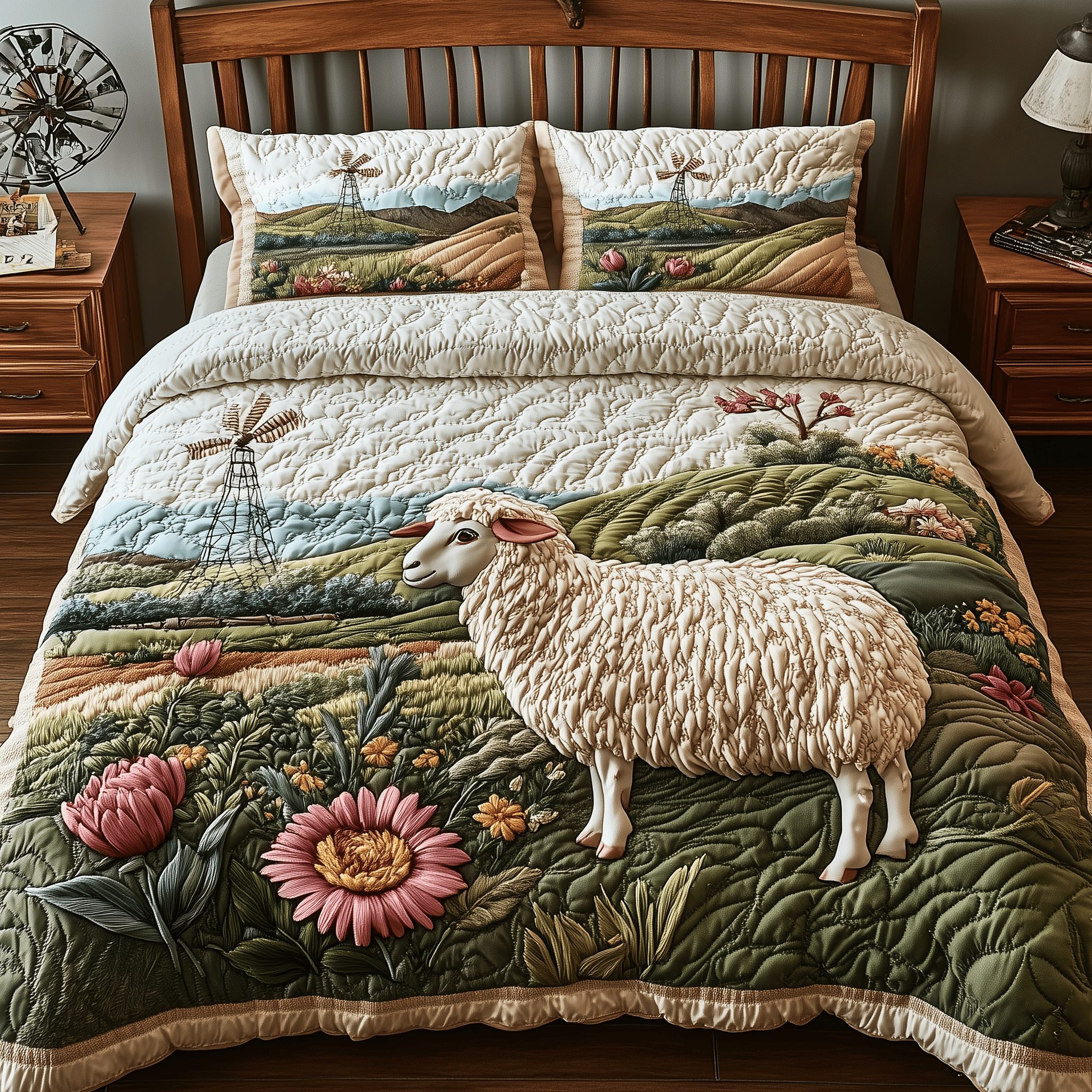 Sheep Quilted Bedding Set Duvet Cover Bedspread Set Item Sheep Gifts For Him