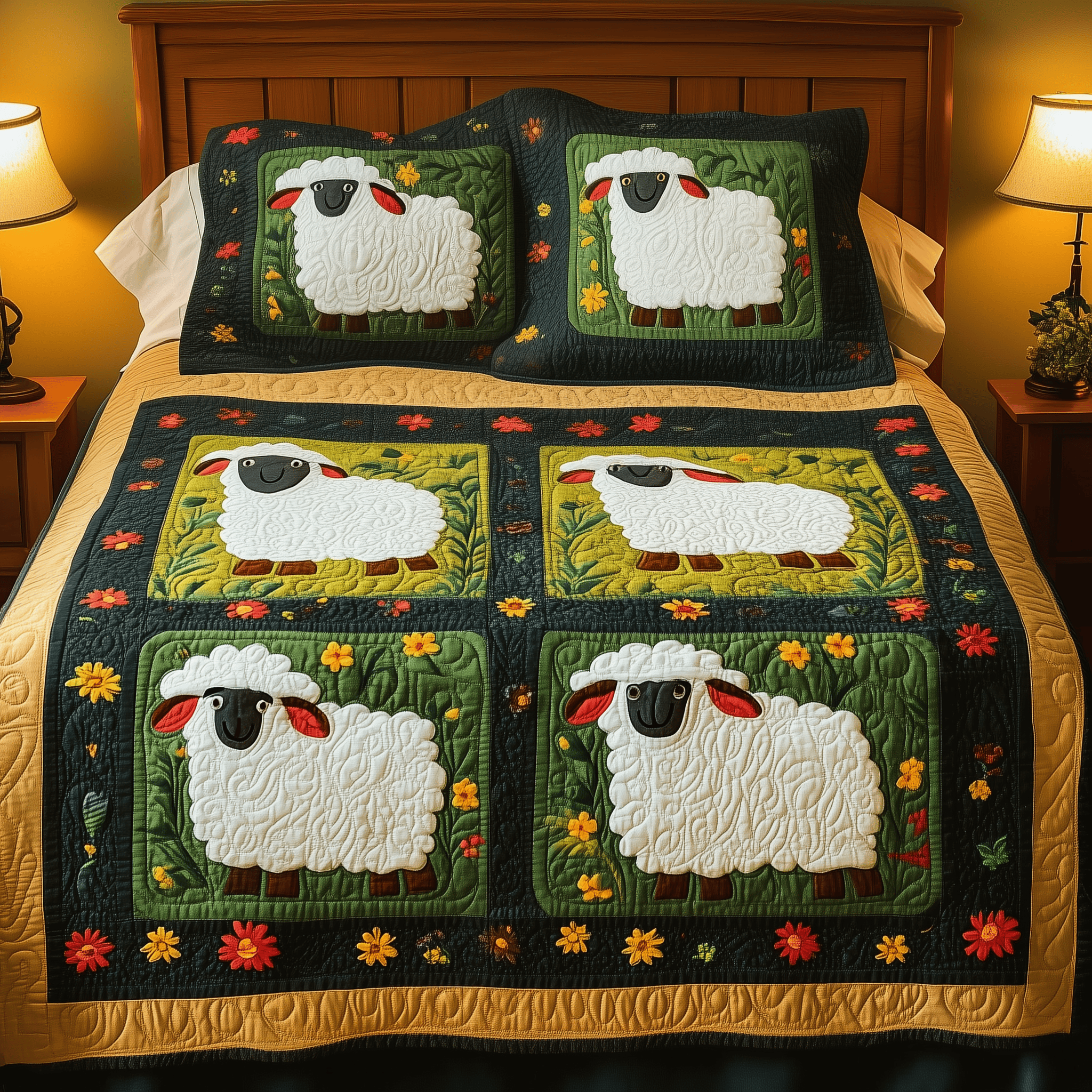 Sheep Quilted Bedding Set  Stay warm this winter Christmas Presents For Wife