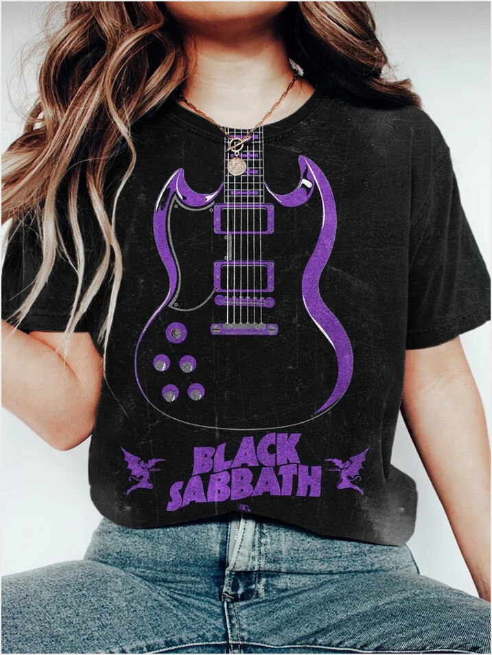 Shirt Black Sabbath Merch Guitar Black Sabbath T-Shirt Rock Band Fan Birthday Gifts BFF Gifts