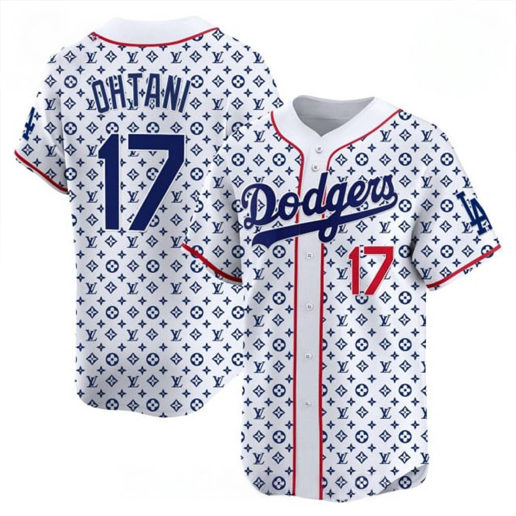 Shohei Ohtani 17 Los Angeles Dodgers x LV Special Design Baseball Jersey Fan Merch Him Gifts