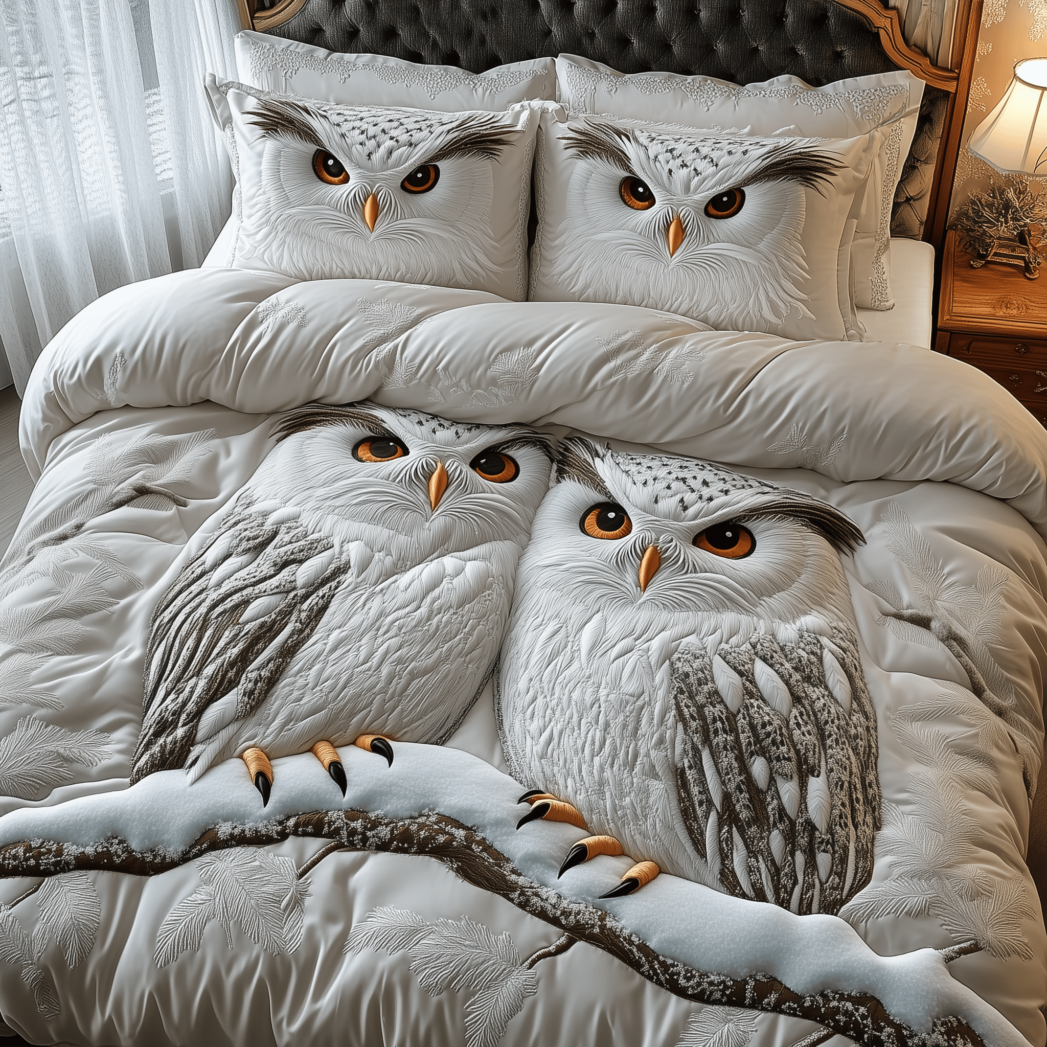 Silent Winter Romance Quilted Bedding Set Duvet Cover Bedspread Set Items Daughter To Mum Gifts