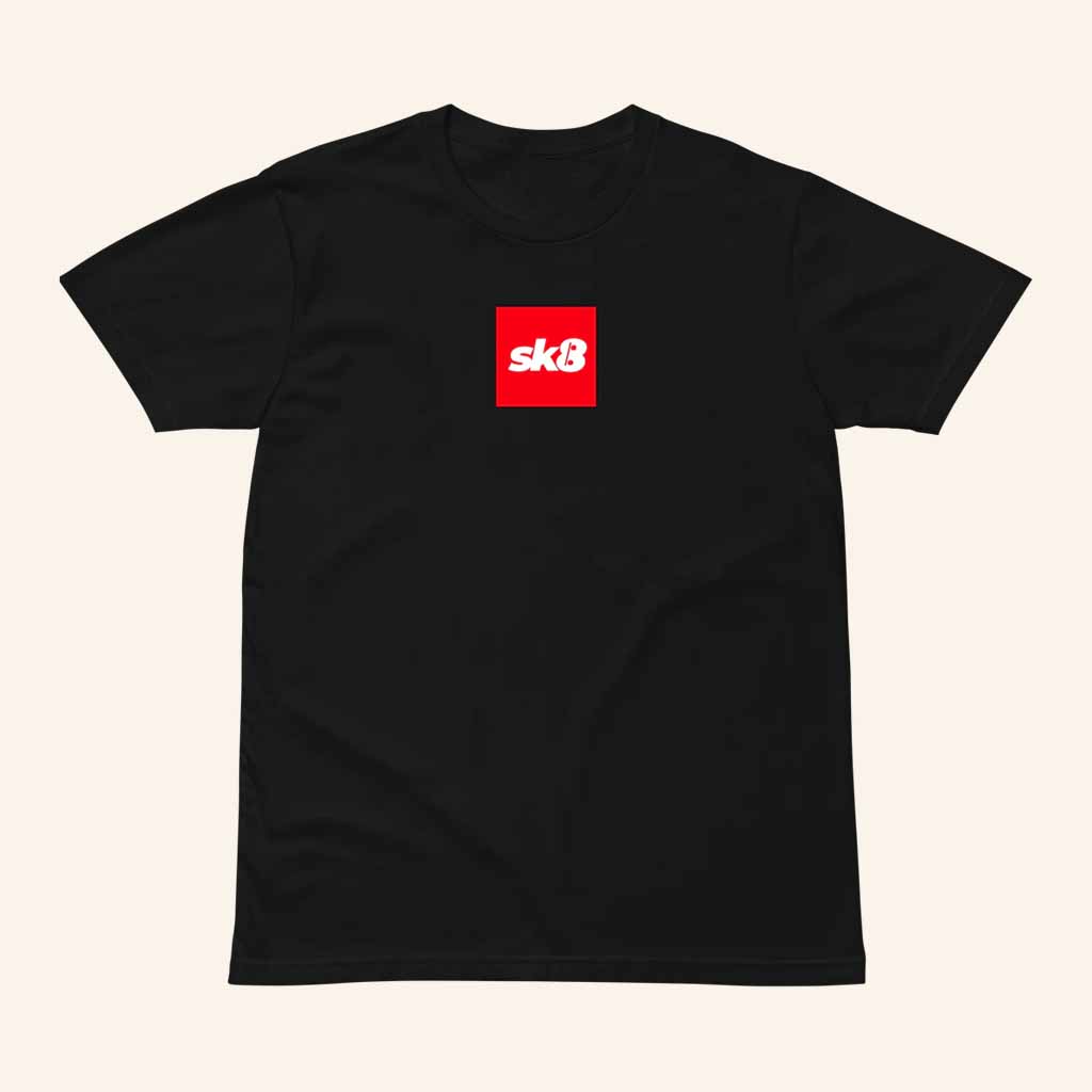 Sk8 Clothing Merch Sk8 Box Red Logo Black T-Shirt Cool Gift For Him