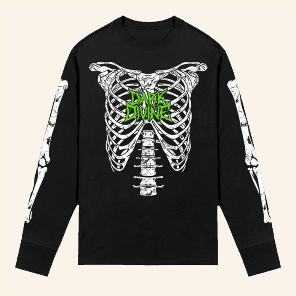 Skeleton Long Sleeve T-Shirt Dark Divine Merch Best Birthday Gifts For Best Friend