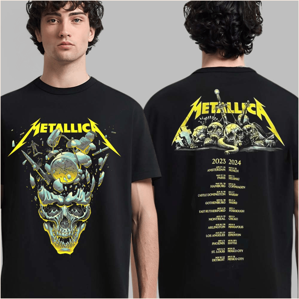 Skull 2023 2024 Metallica T-Shirt Metallica M72 Tour Merch Best Father's Day Gifts For Dad
