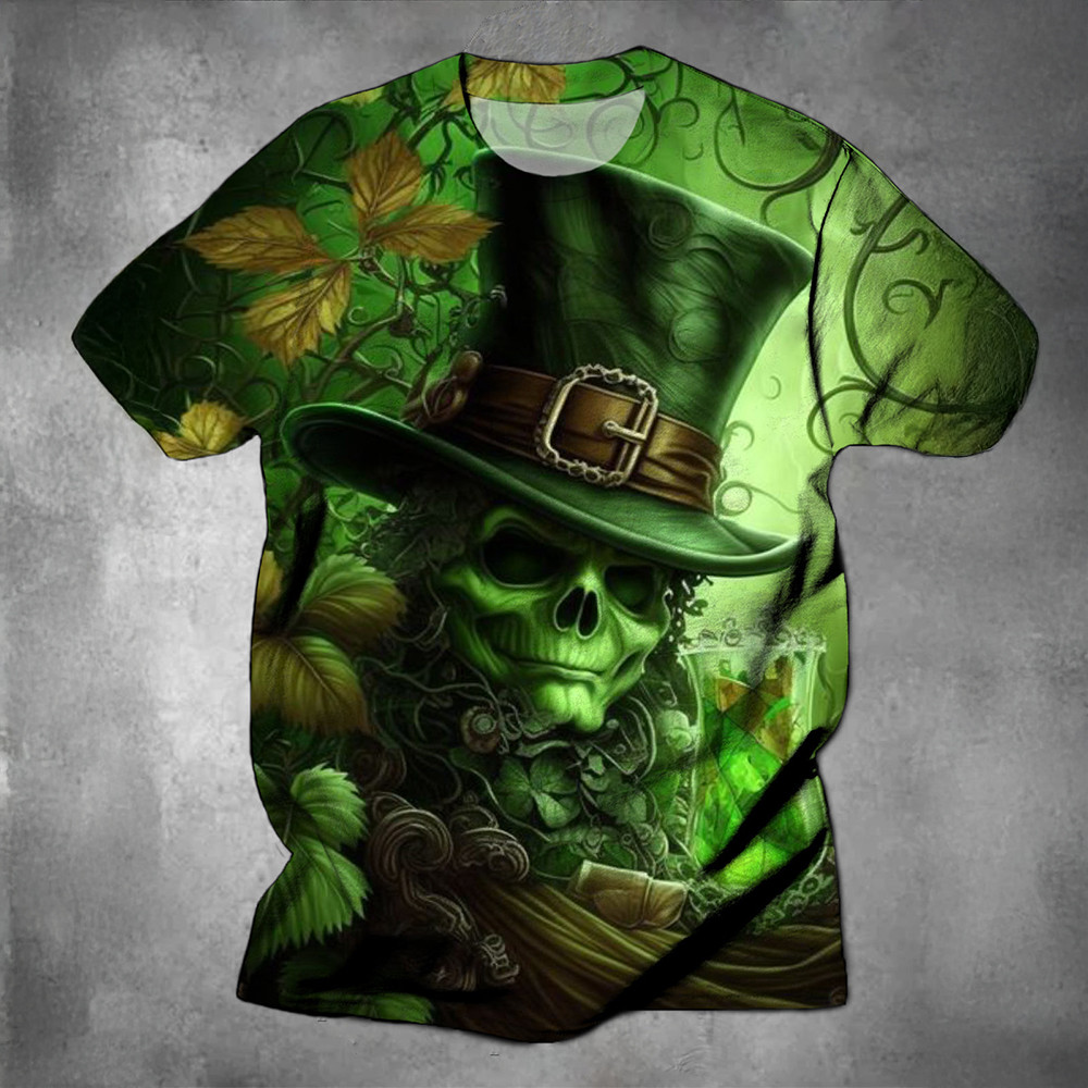 Skull Leaf Shirt Saint Patrick's Day T-Shirt Best Gifts For Boyfriend