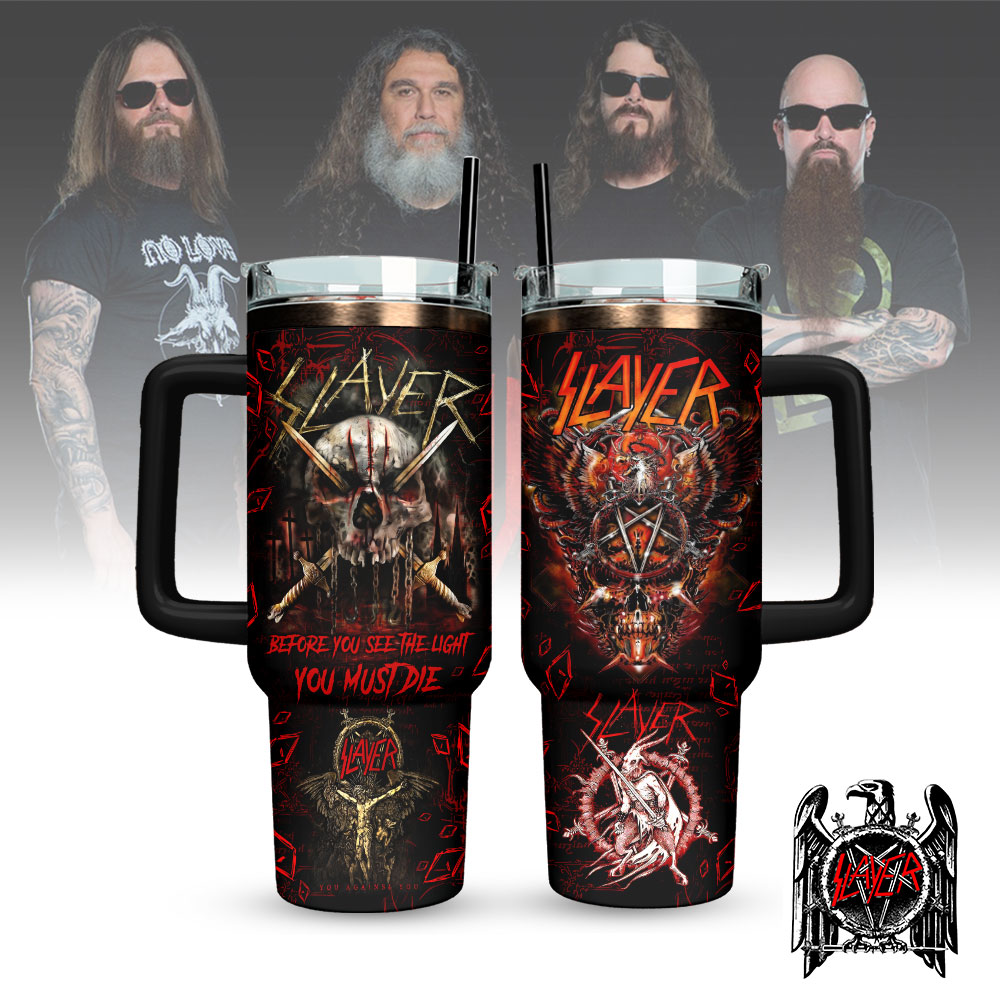 Slayer Band Stanley Quencher Stainless Steel Tumbler Unique Gifts For Music Lovers