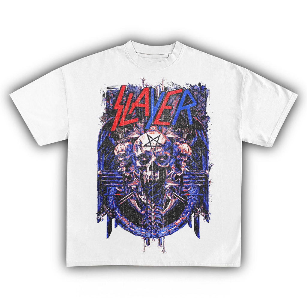 Slayer Skeletons Of Society White Shirt Slayer Merch Gifts For Music Lovers