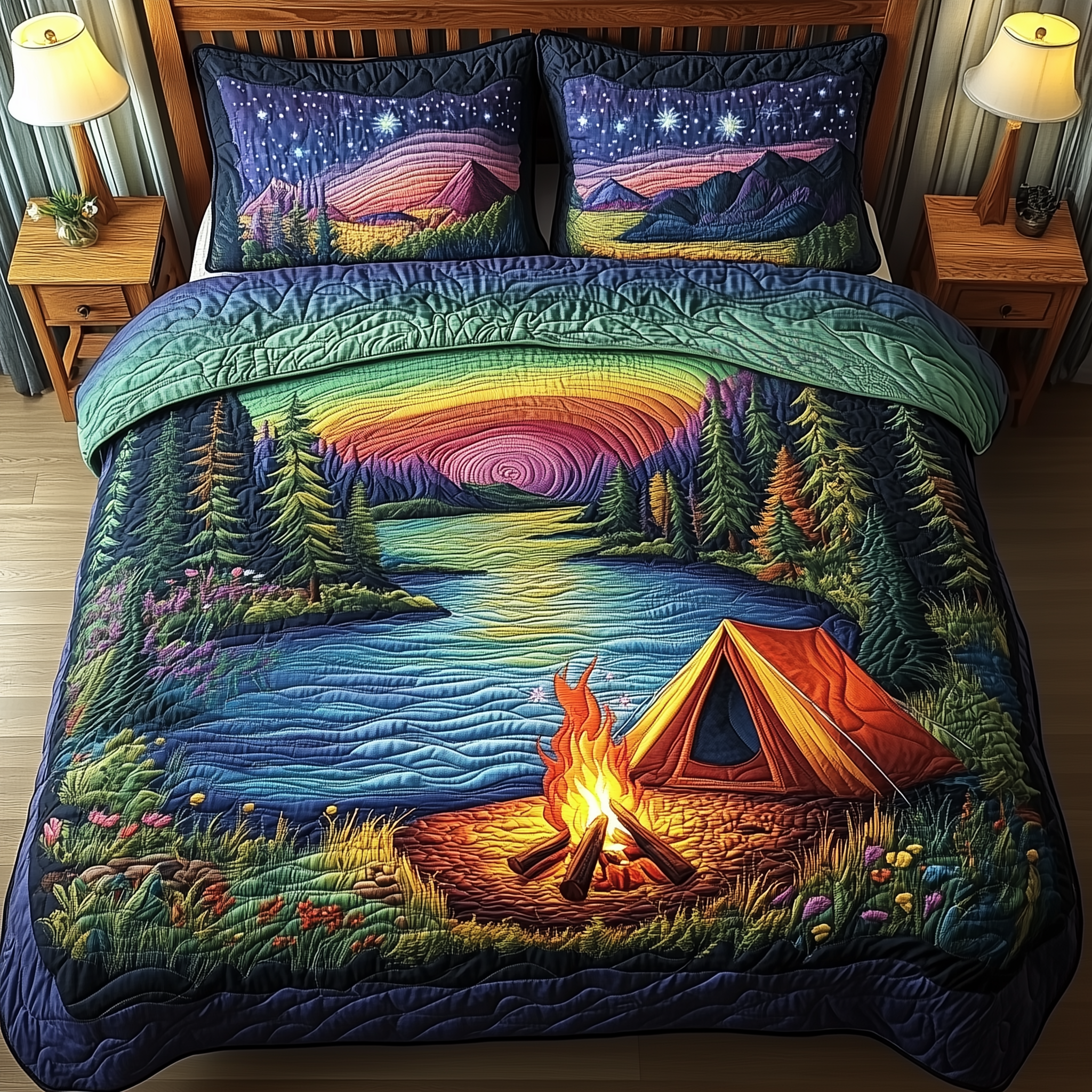 Sleep Under the Sky Quilted Bedding Set Duvet Cover Bedspread Set Item Mothers Day Present Ideas