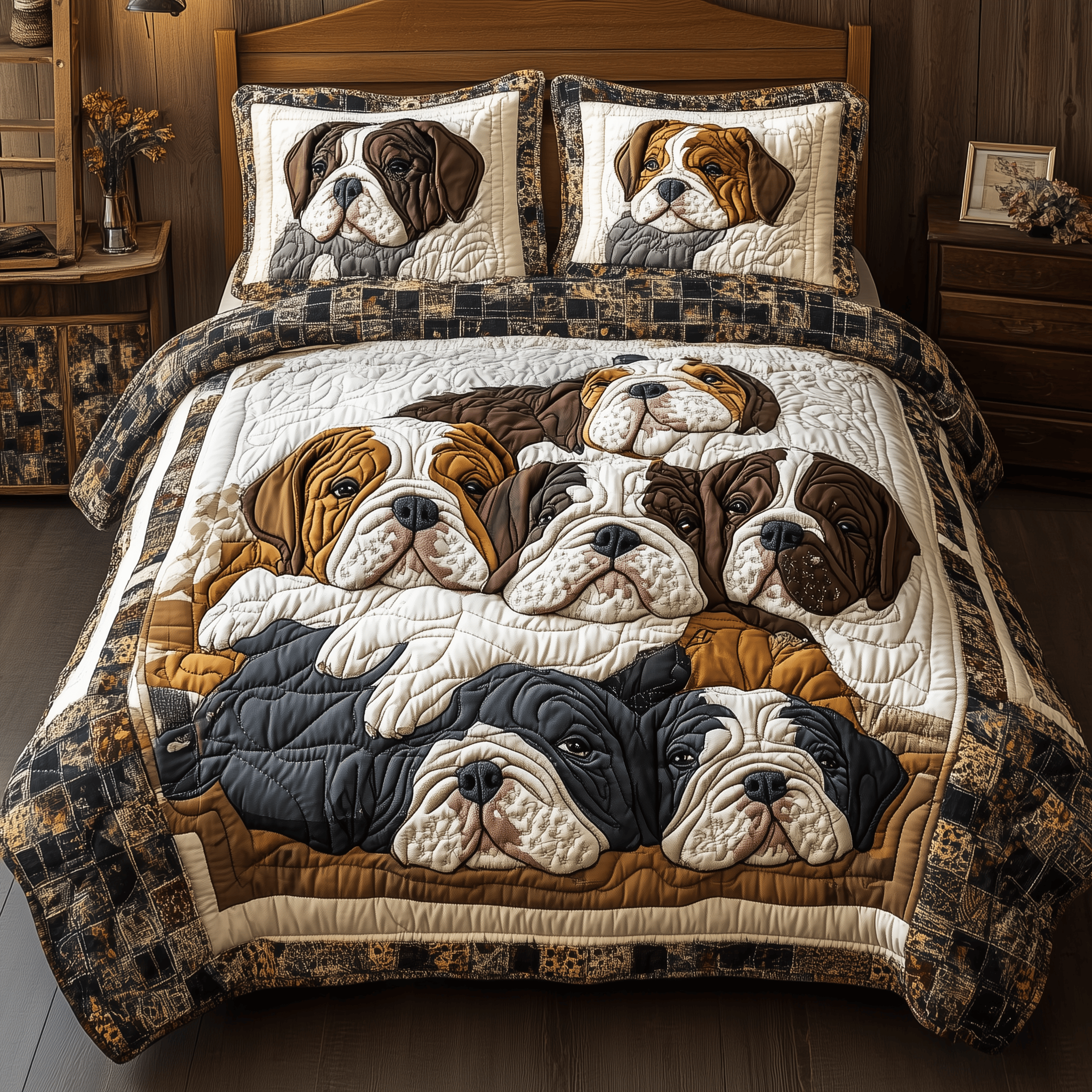 Sleepy Bulldog Bliss Quilted Bedding Set Best Duvet Cover Bedspread Set Ideas For Wife