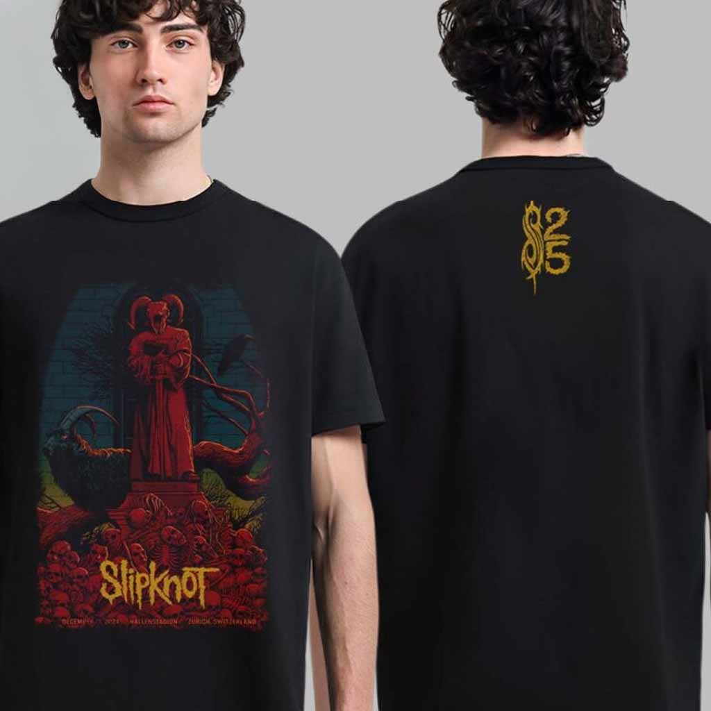 Slipknot Merch Tee For Show In Zurich Switzerland Tour At Hallenstadion On December 11 2024 T-Shirt Gifts For Music Fans