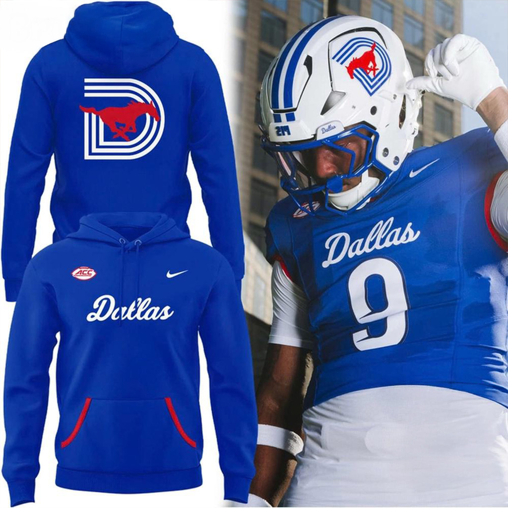 SMU Mustangs 2025 Football New Uniform Hoodie SMU Mustangs Merch Best Gifts For Husband
